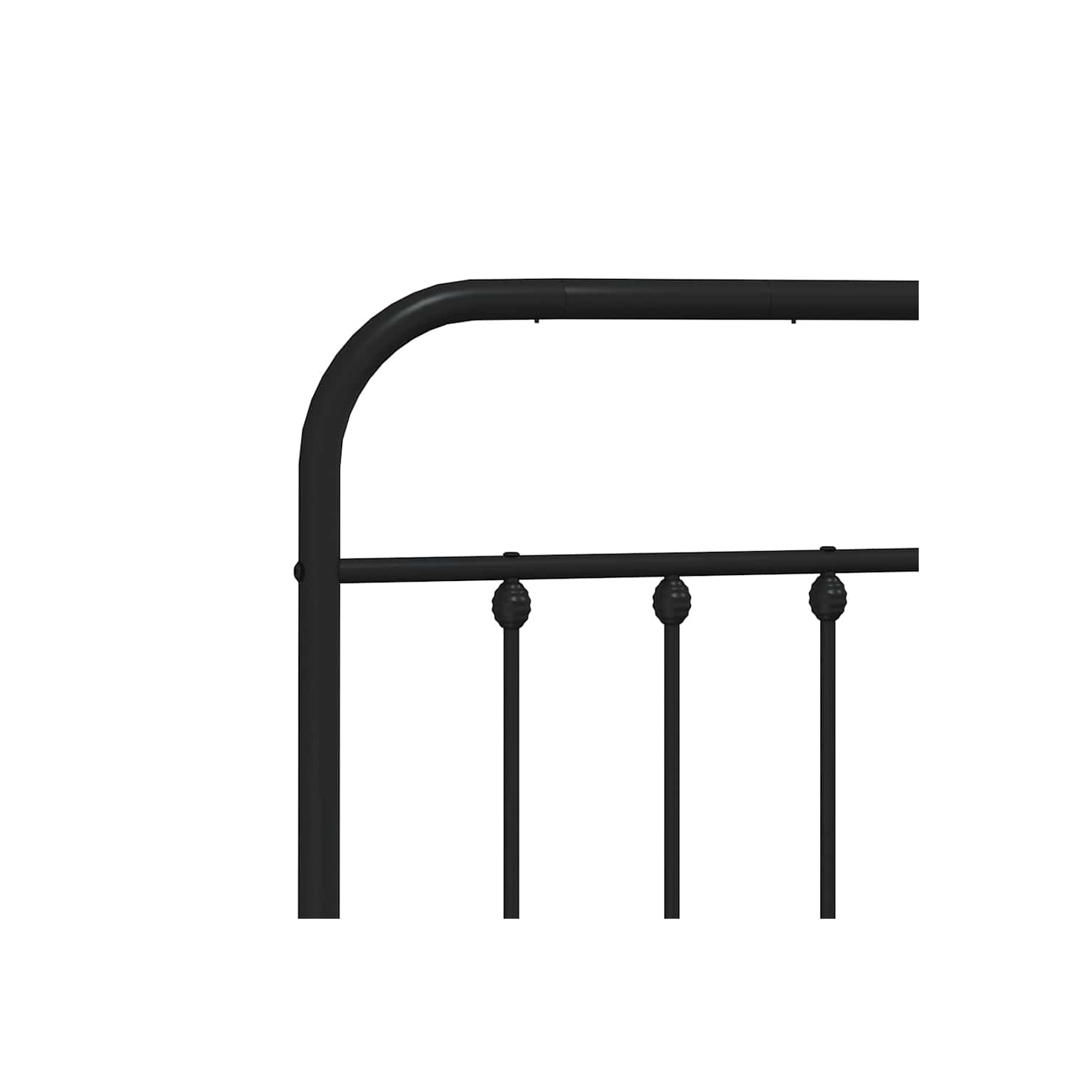 vidaXL Black California King Metal Bed Frame with Headboard & Slats, No Mattress, Easy Assembly