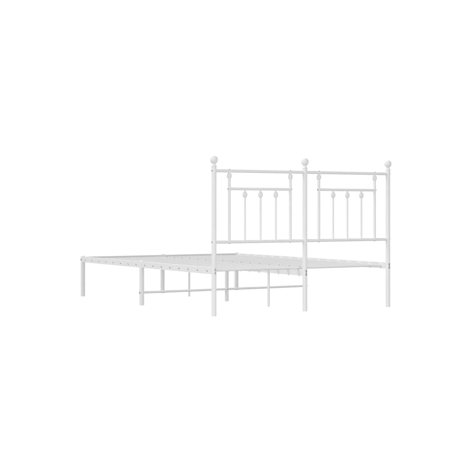 vidaXL 12" White Queen Metal Bed Frame with Headboard No Mattress