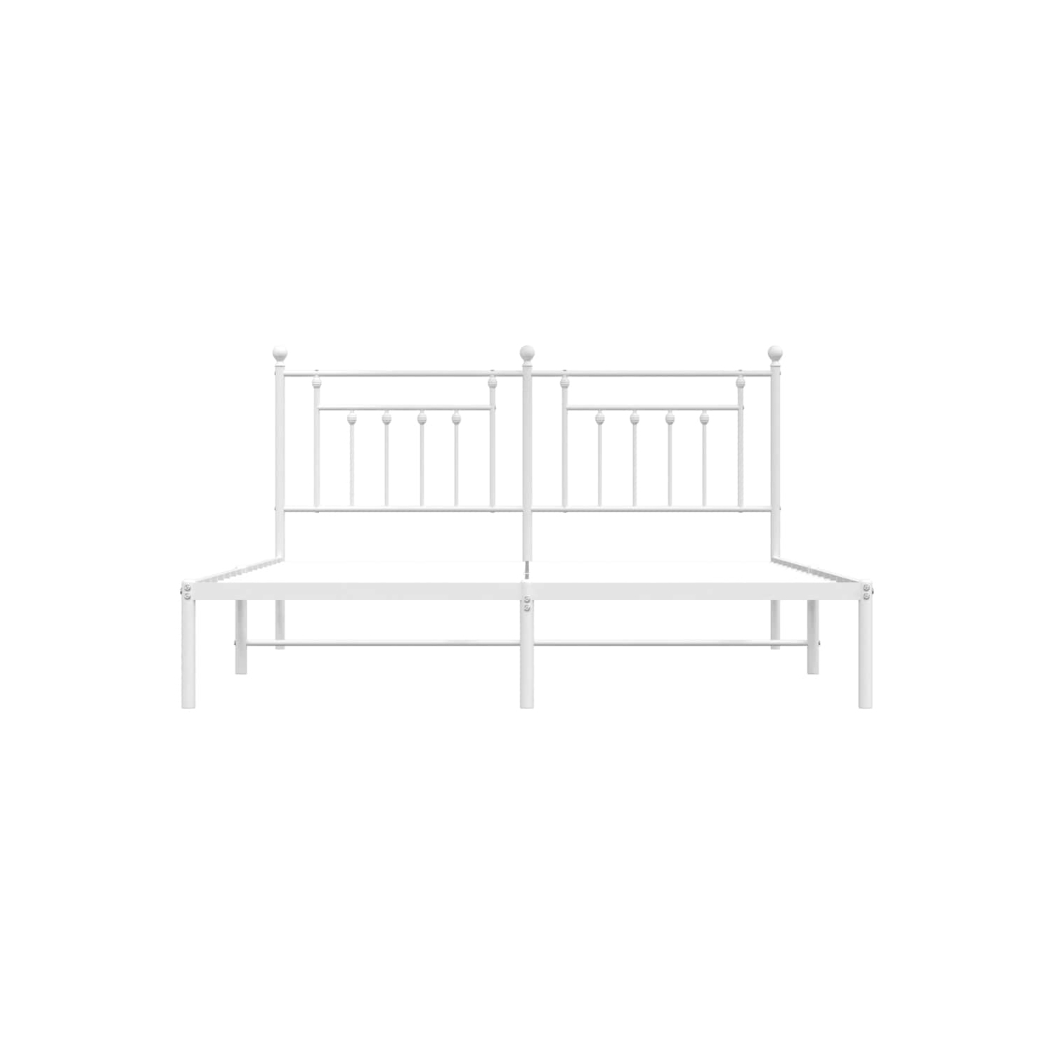 vidaXL 12" White California King Metal Bed Frame with Headboard No Mattress