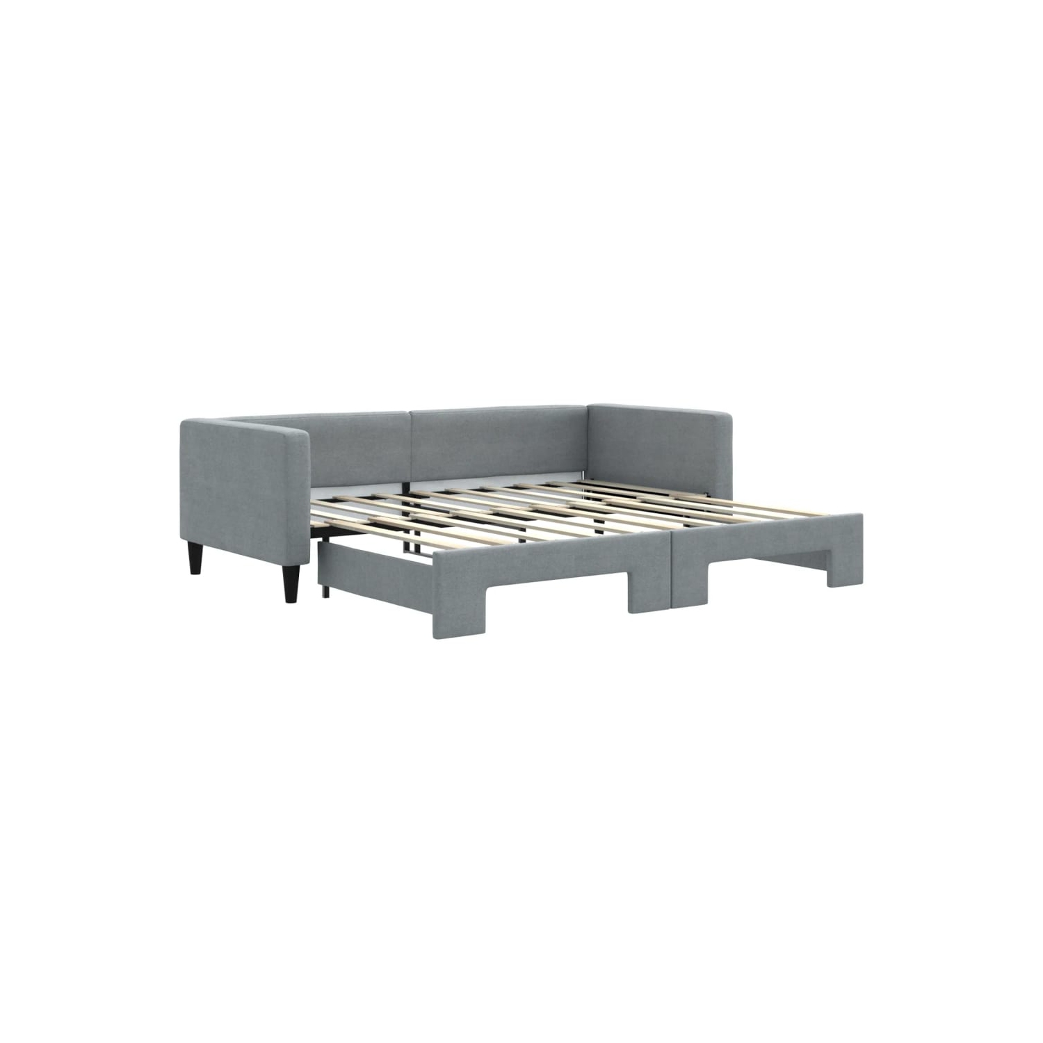 vidaXL Daybed with Trundle without Mattress Light Grey 100x190 cm