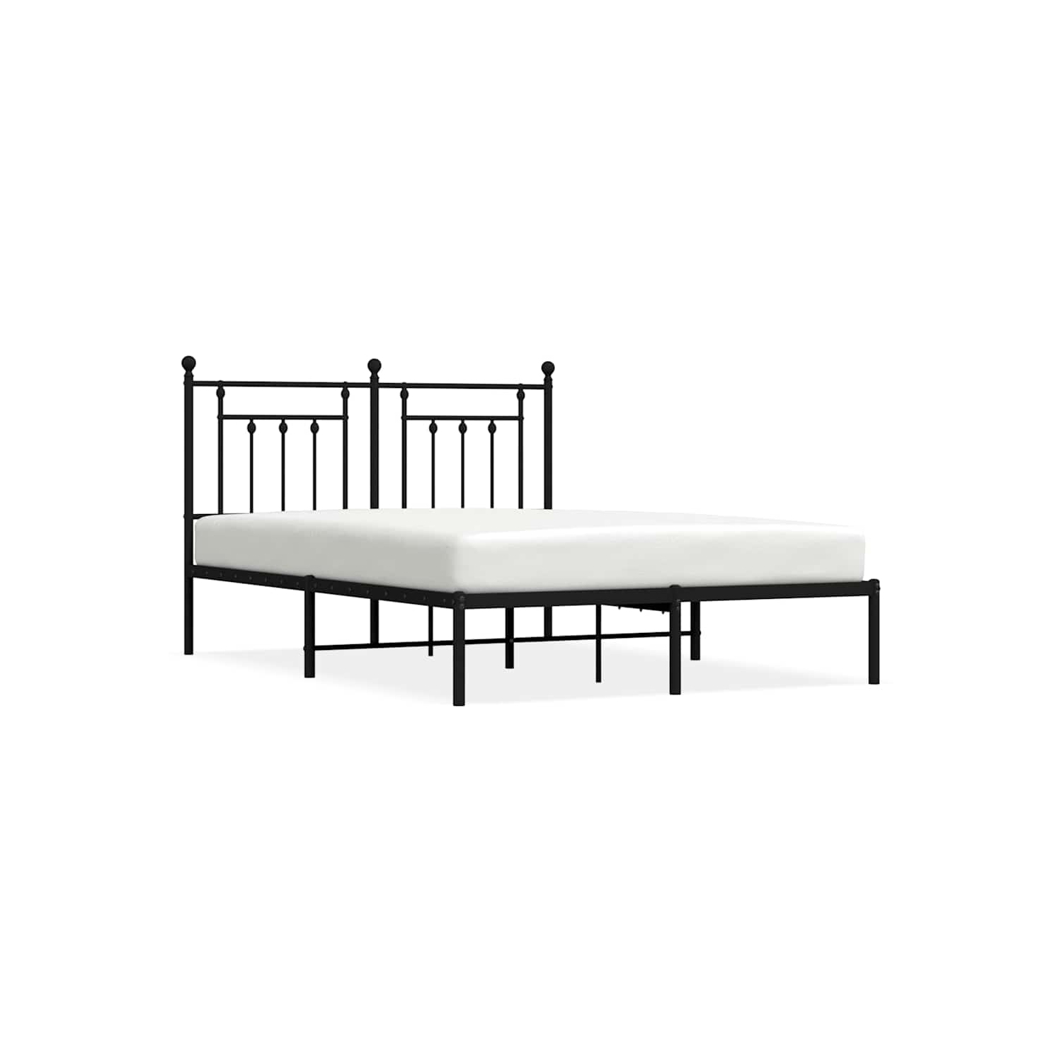 vidaXL 12" Black Queen Metal Bed Frame with Headboard No Mattress
