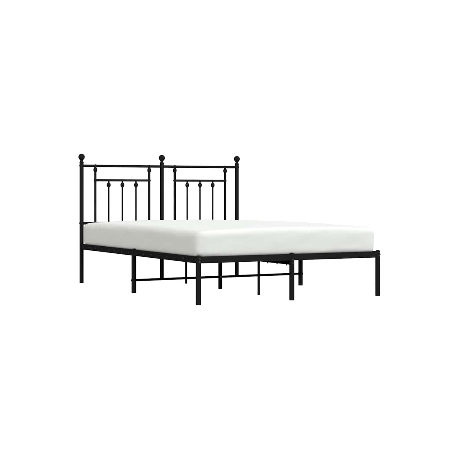 vidaXL 12" Black Queen Metal Bed Frame with Headboard No Mattress