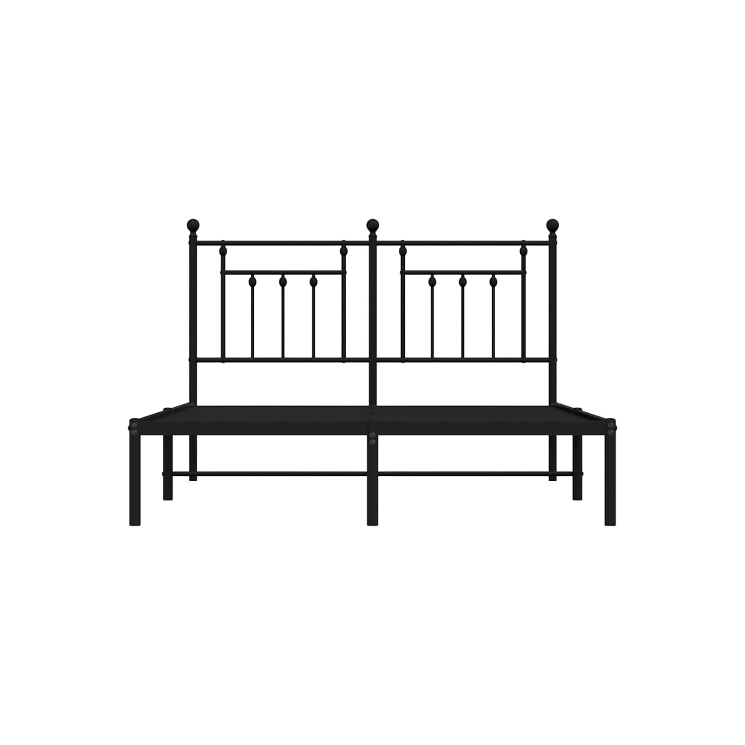 vidaXL 12" Black Queen Metal Bed Frame with Headboard No Mattress
