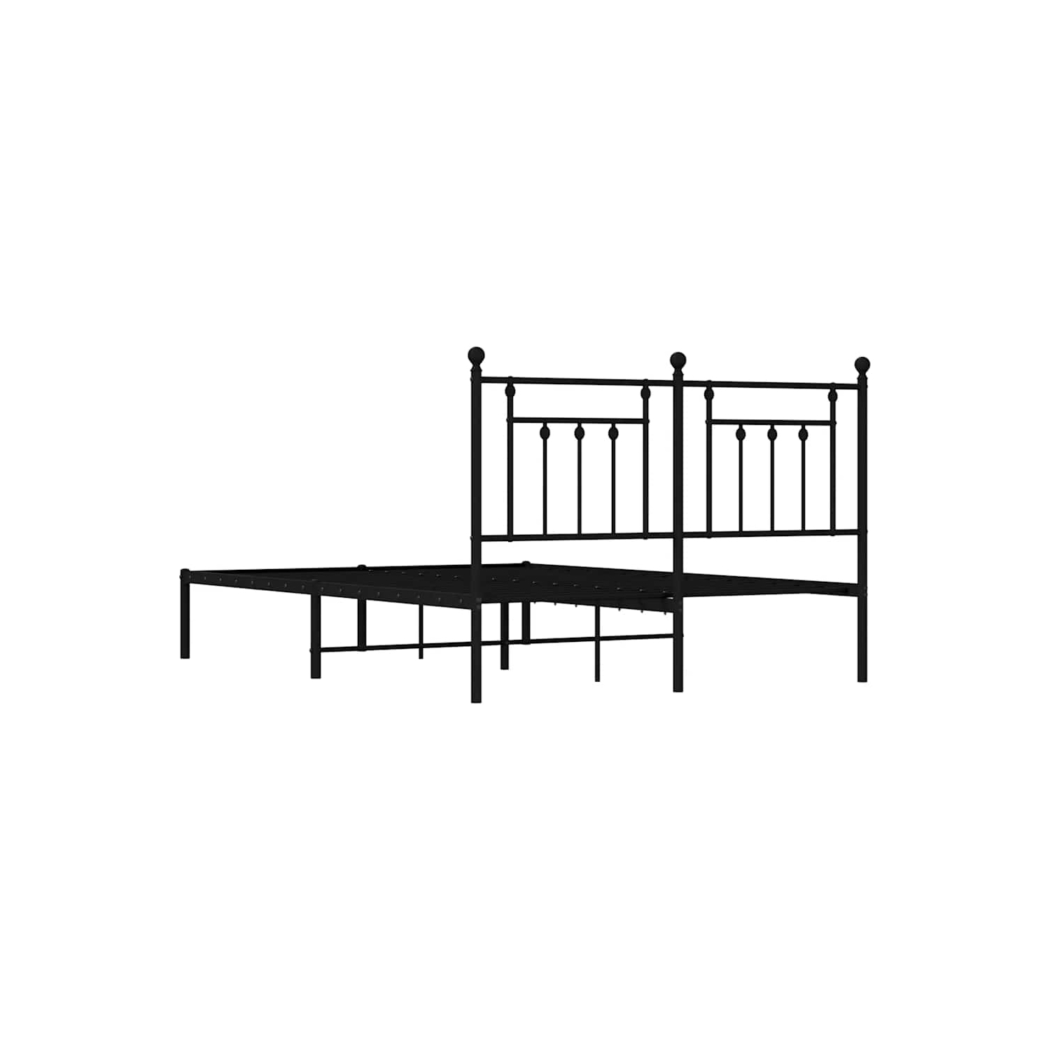 vidaXL 12" Black Queen Metal Bed Frame with Headboard No Mattress