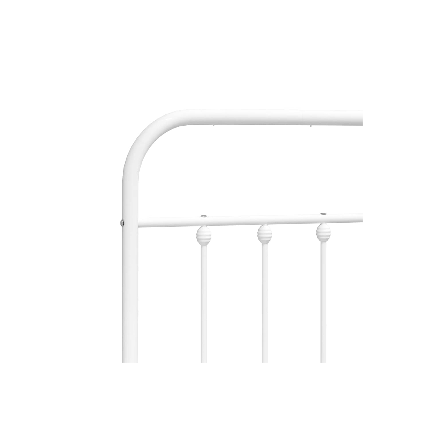 vidaXL White Queen Metal Bed Frame with Headboard & Slats, No Mattress, Easy Assembly