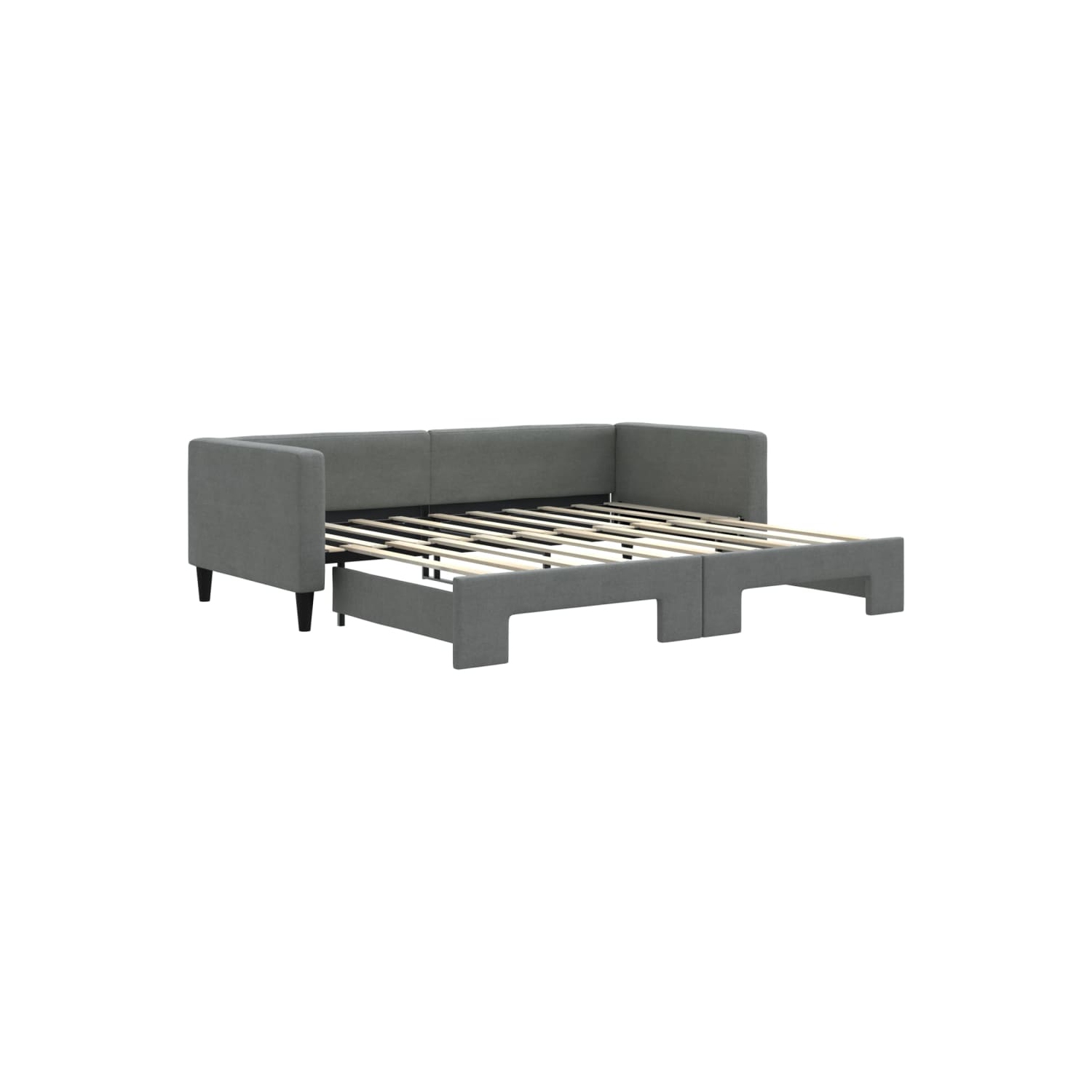 vidaXL Daybed with Trundle without Mattress Dark Grey 100x190 cm