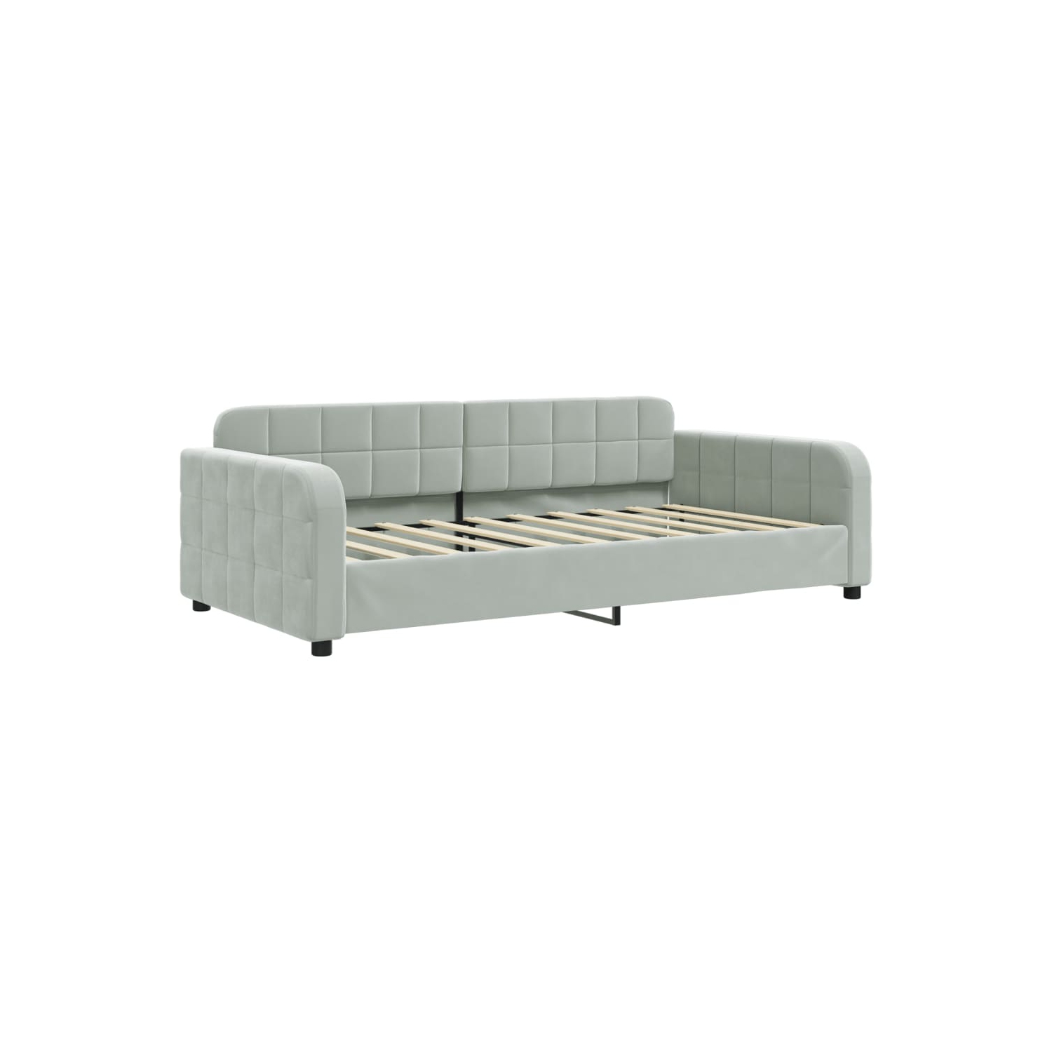 vidaXL Day Bed without Mattress Light Grey 100x190 cm Velvet