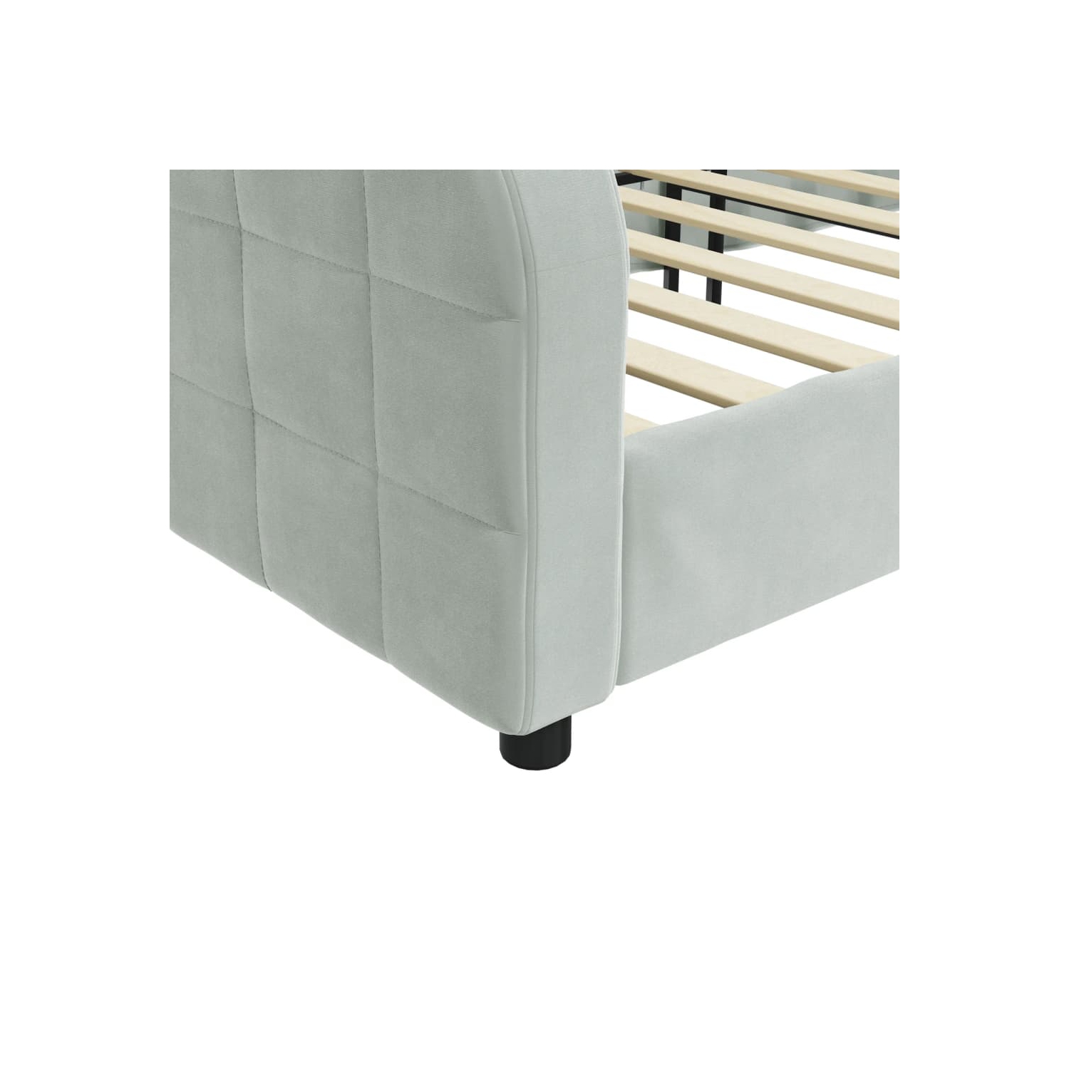 vidaXL Day Bed without Mattress Light Grey 100x190 cm Velvet