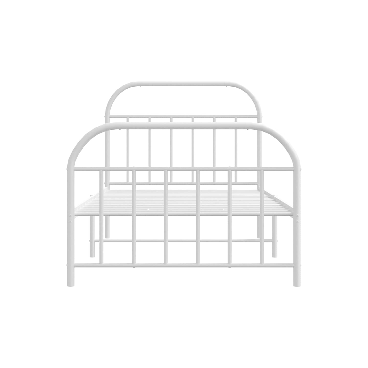 vidaXL 12" White Twin Metal Bed Frame with Headboard & Footboard No Mattress