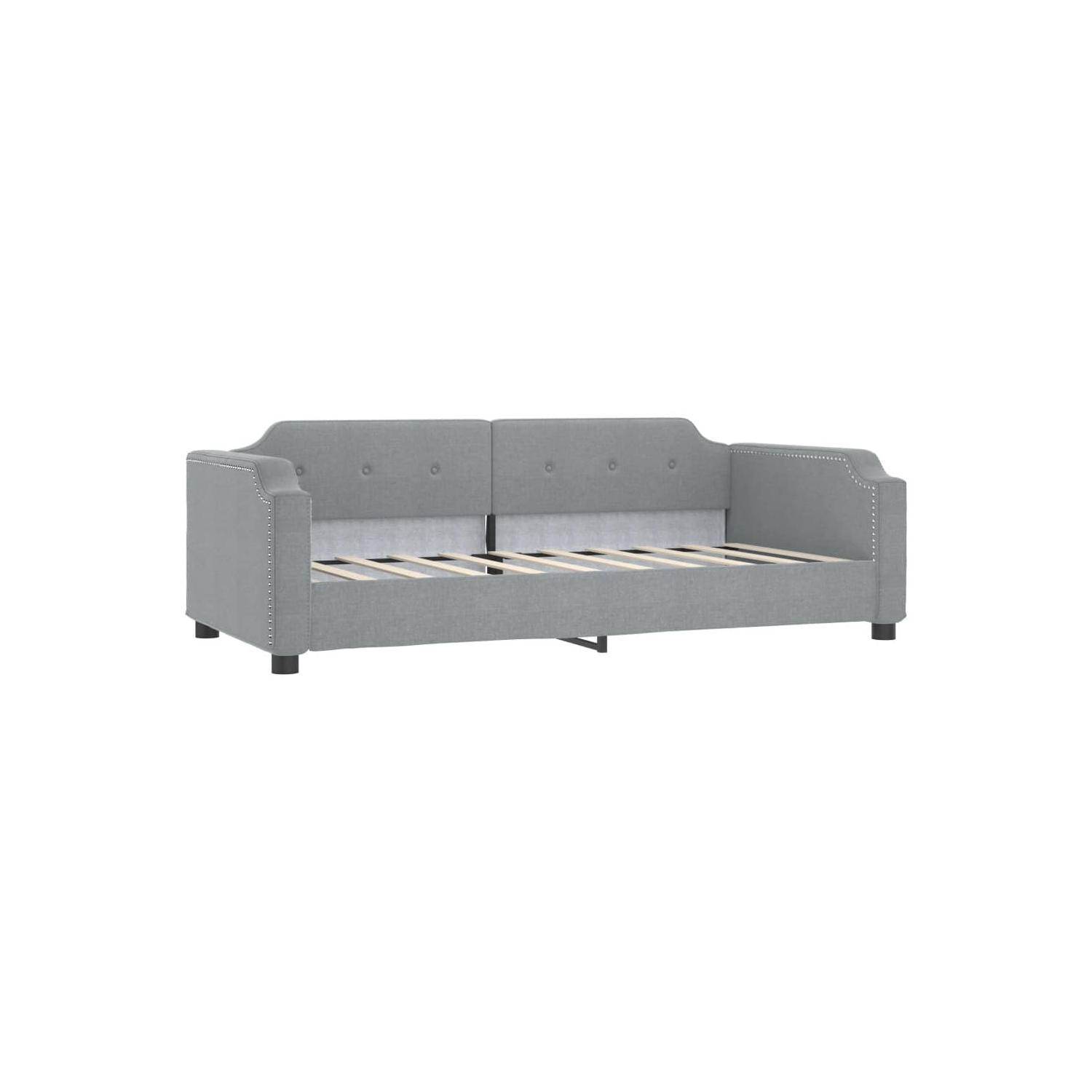 vidaXL Day Bed without Mattress Light Grey 100x190 cm Fabric