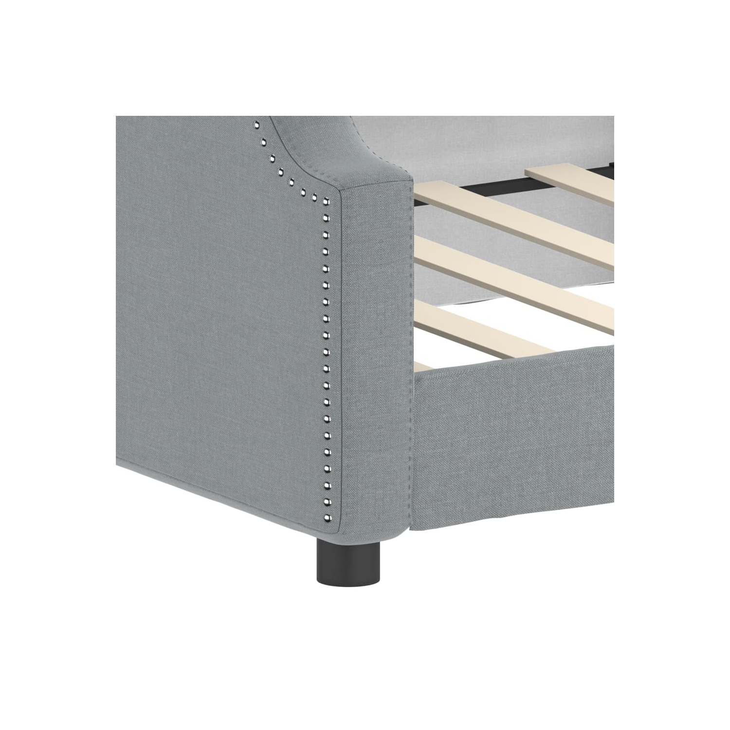 vidaXL Day Bed without Mattress Light Grey 100x190 cm Fabric