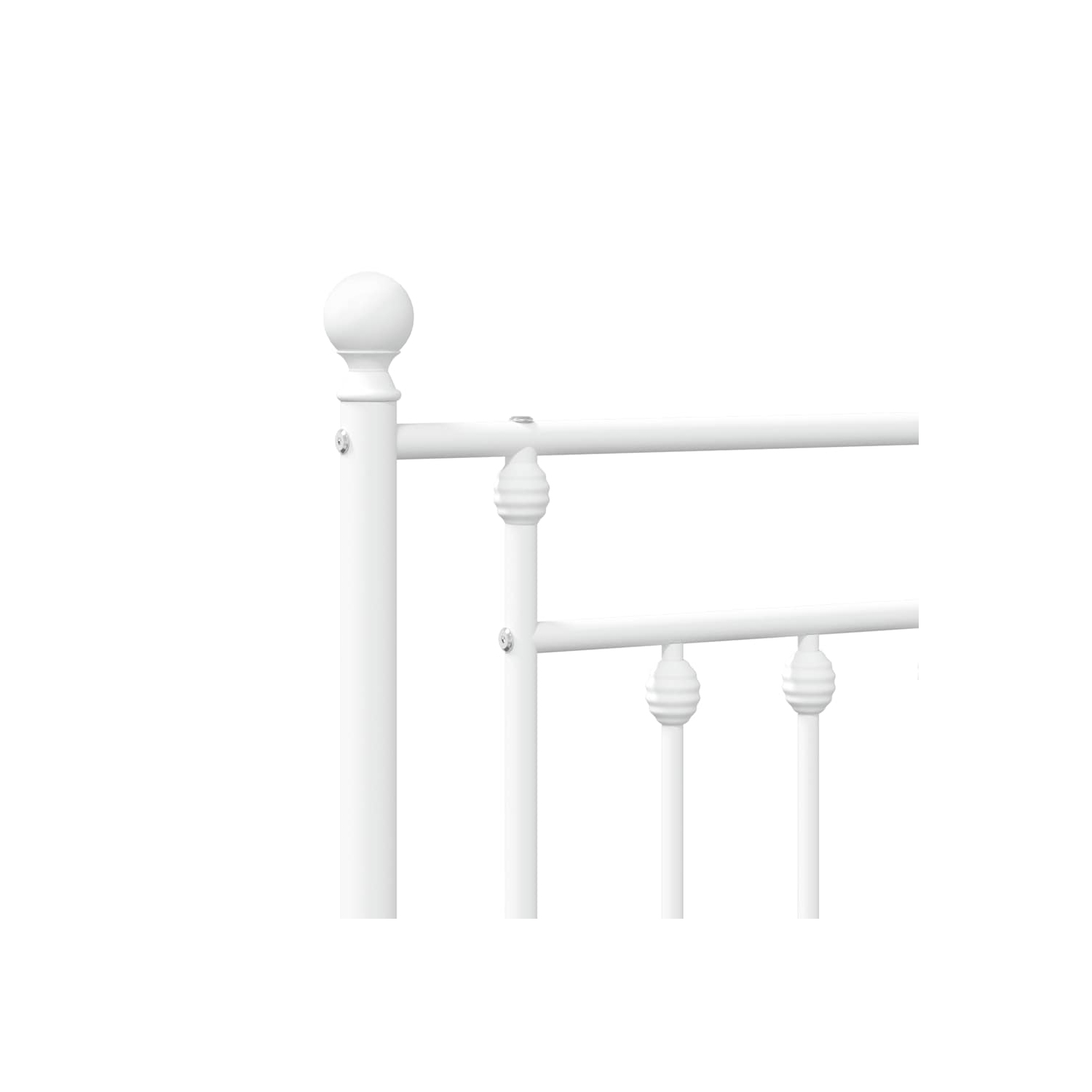 vidaXL 12" White King Size Metal Bed Frame with Headboard No Mattress