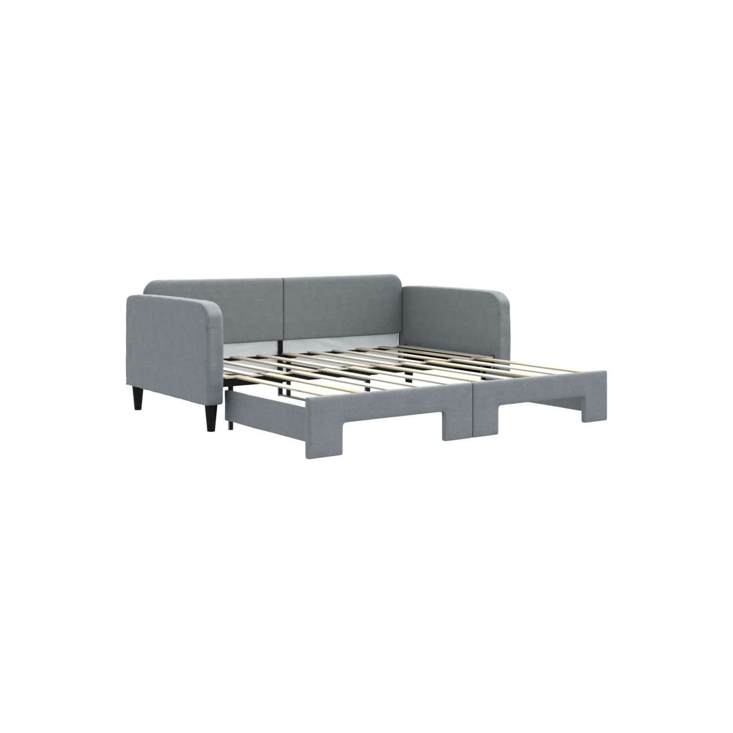 vidaXL Daybed with Trundle without Mattress Light Grey 100x190 cm