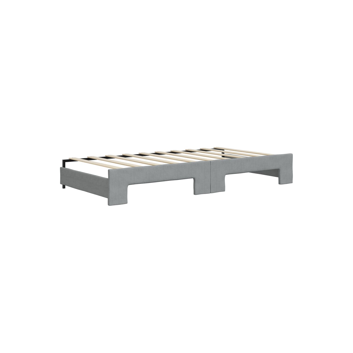 vidaXL Daybed with Trundle without Mattress Light Grey 100x190 cm