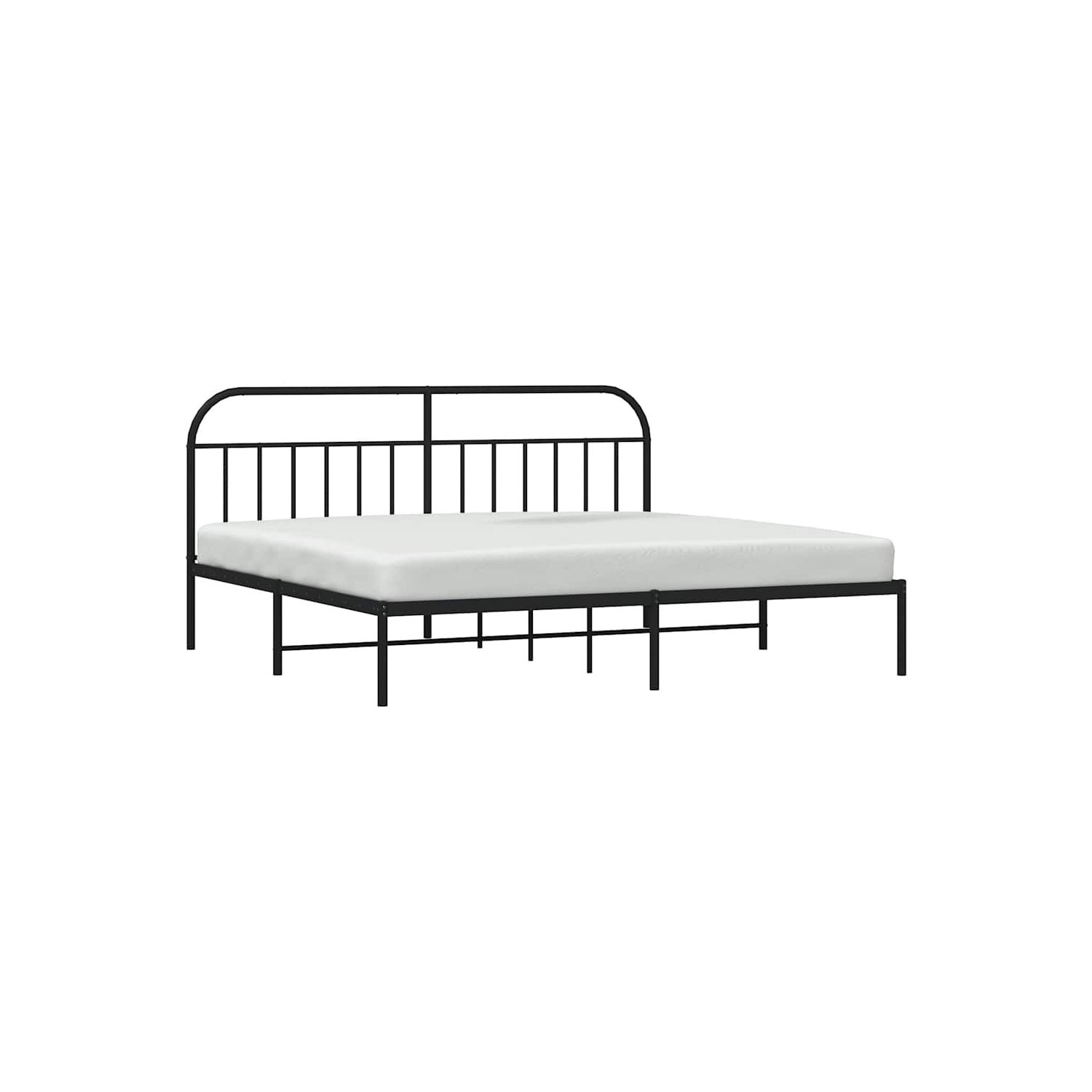 vidaXL 12" Black King Size Metal Bed Frame with Headboard No Mattress