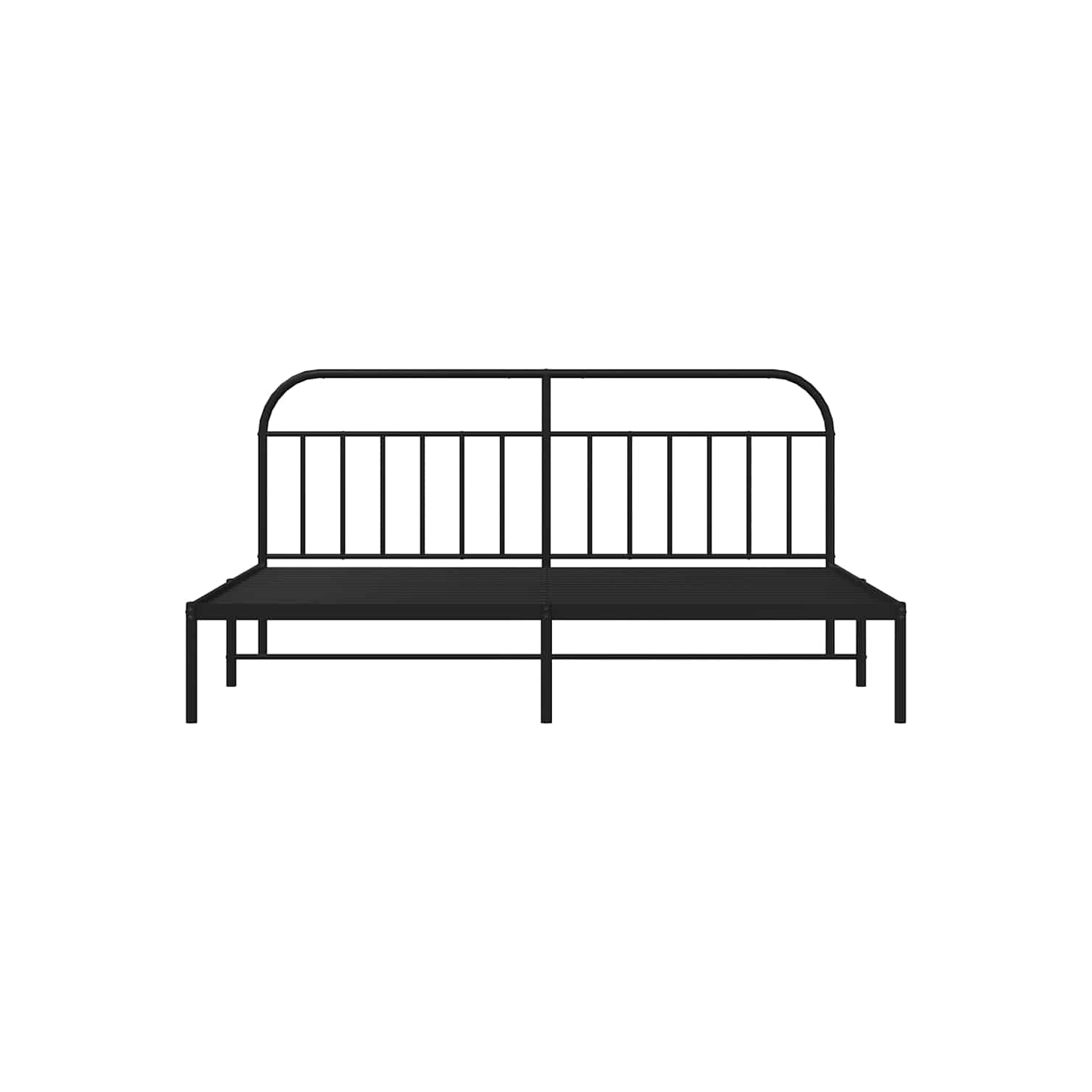 vidaXL 12" Black King Size Metal Bed Frame with Headboard No Mattress