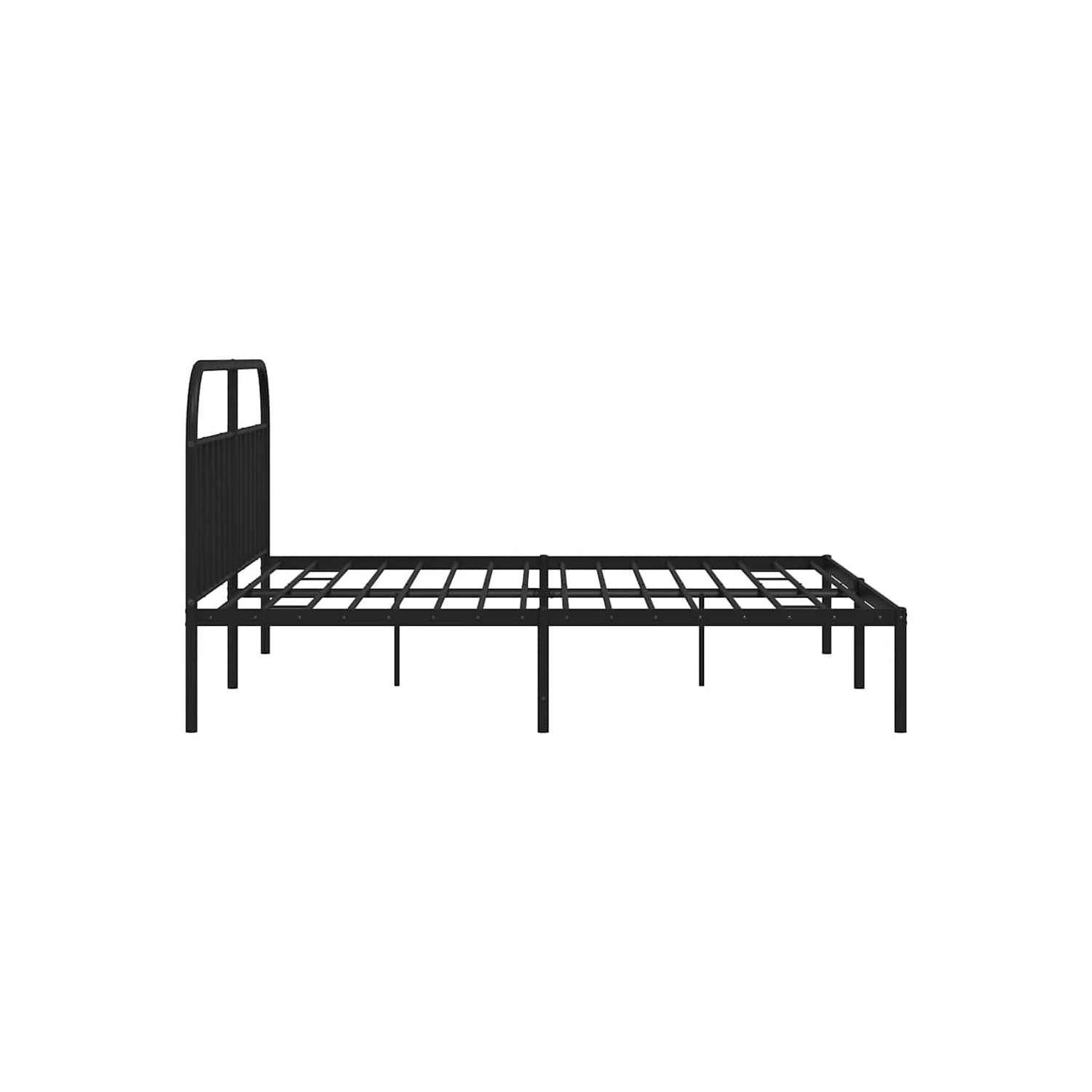 vidaXL 12" Black King Size Metal Bed Frame with Headboard No Mattress