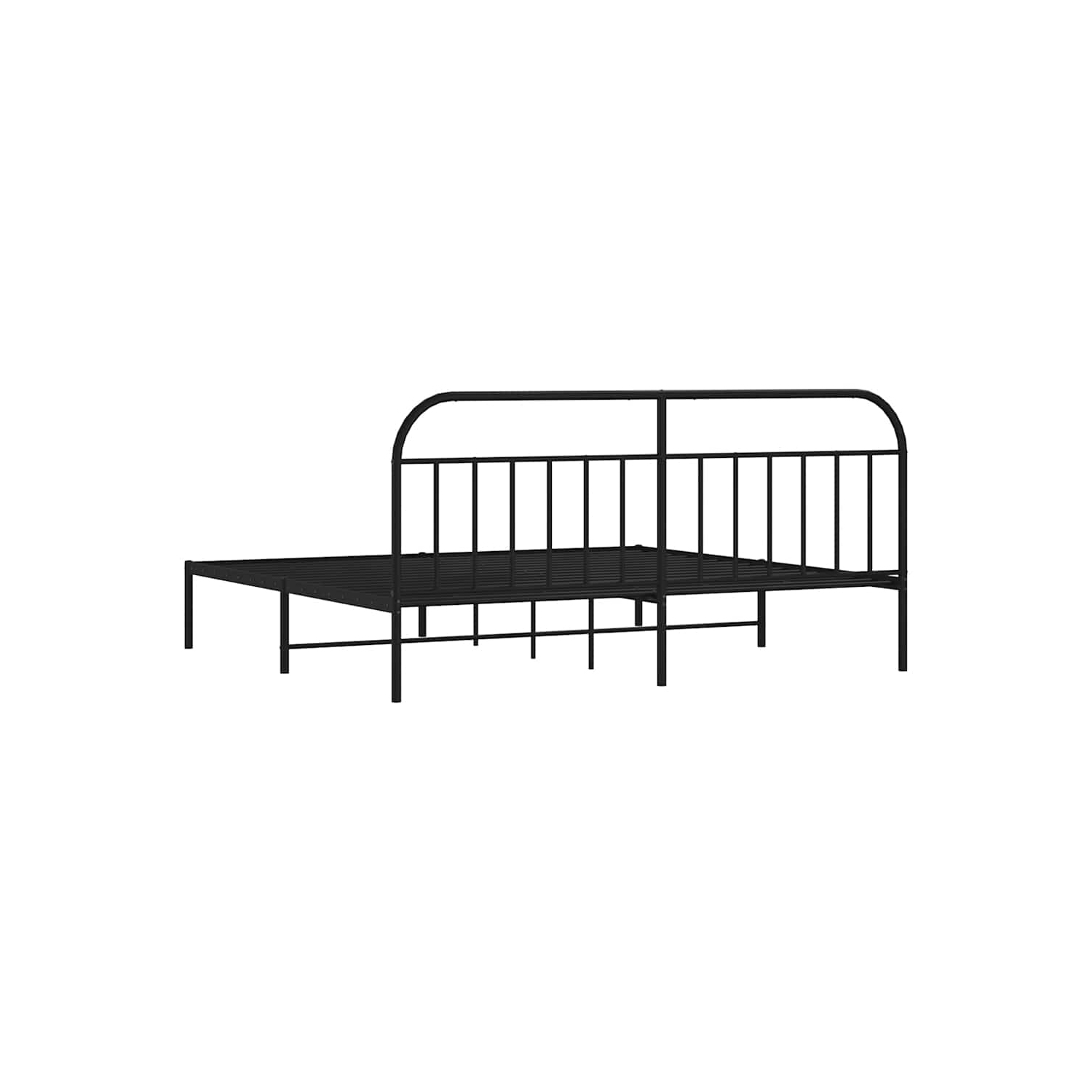 vidaXL 12" Black King Size Metal Bed Frame with Headboard No Mattress