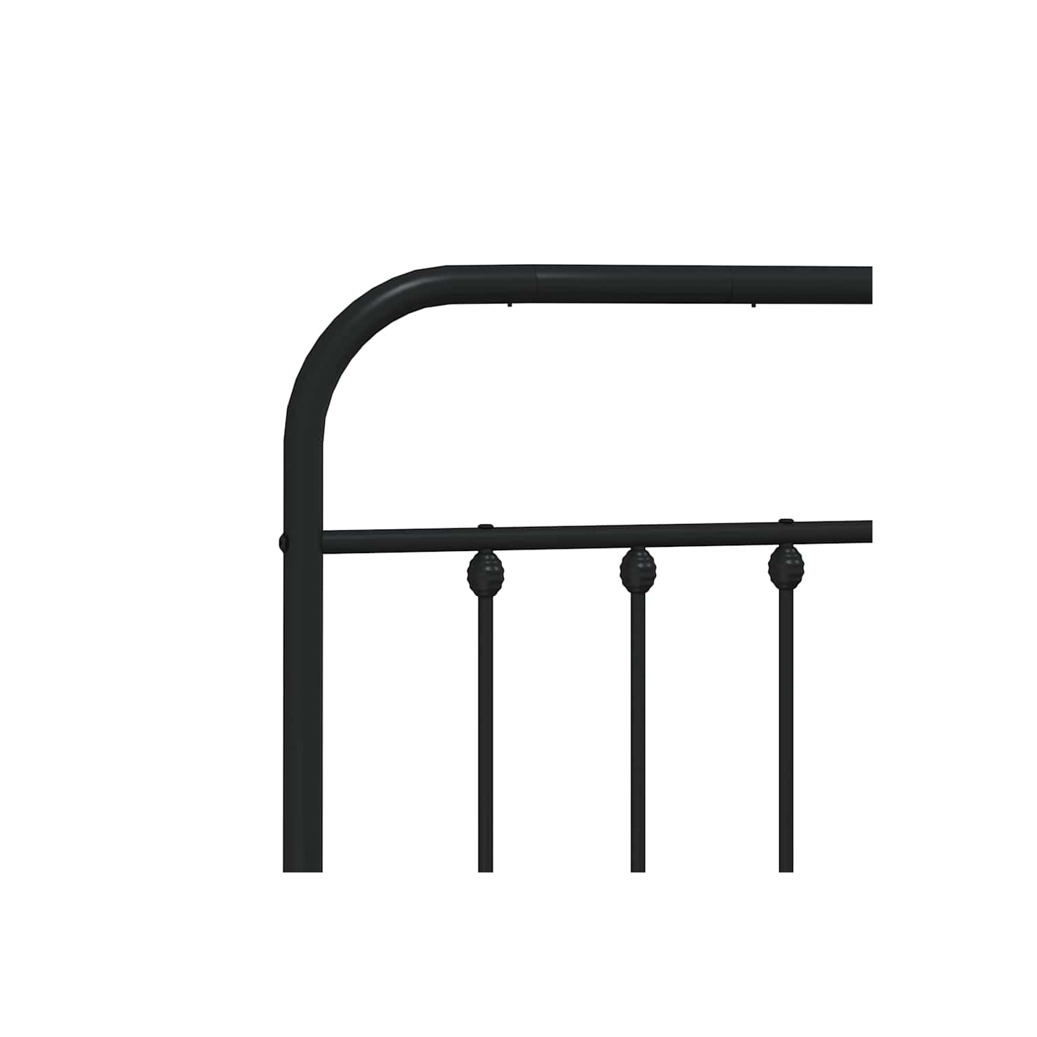 vidaXL Black King Metal Bed Frame with Headboard & Slats, No Mattress, Easy Assembly