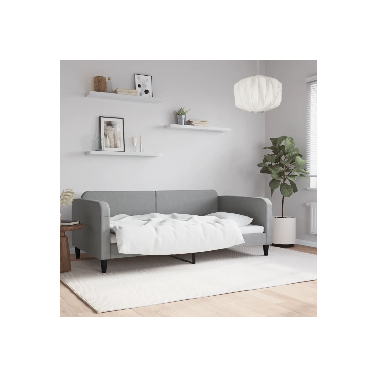 Matelas de jour vidaXL sans matelas en tissu 190 cm gris pâle 100 x