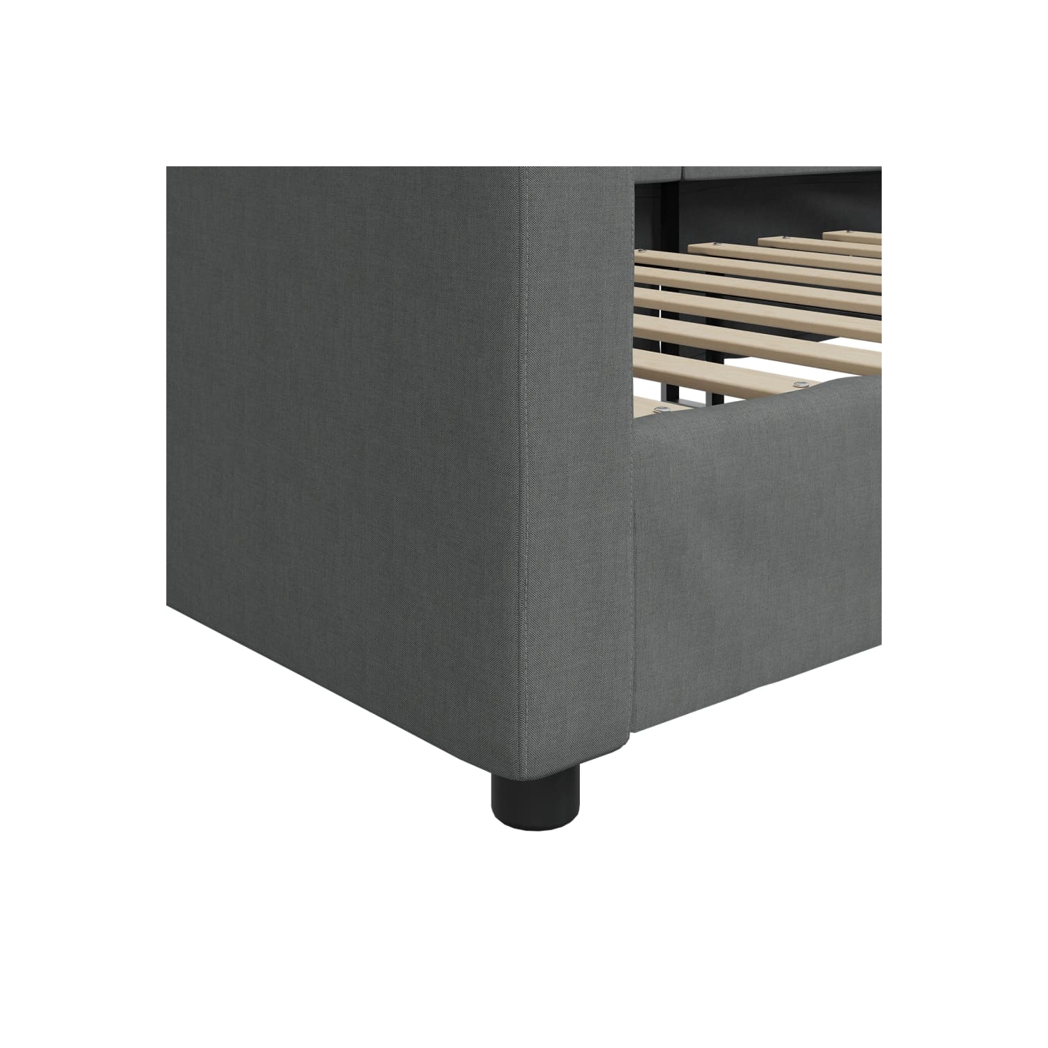 Matelas de jour vidaXL sans matelas, tissu 100 x 190&nbsp;cm gris foncé