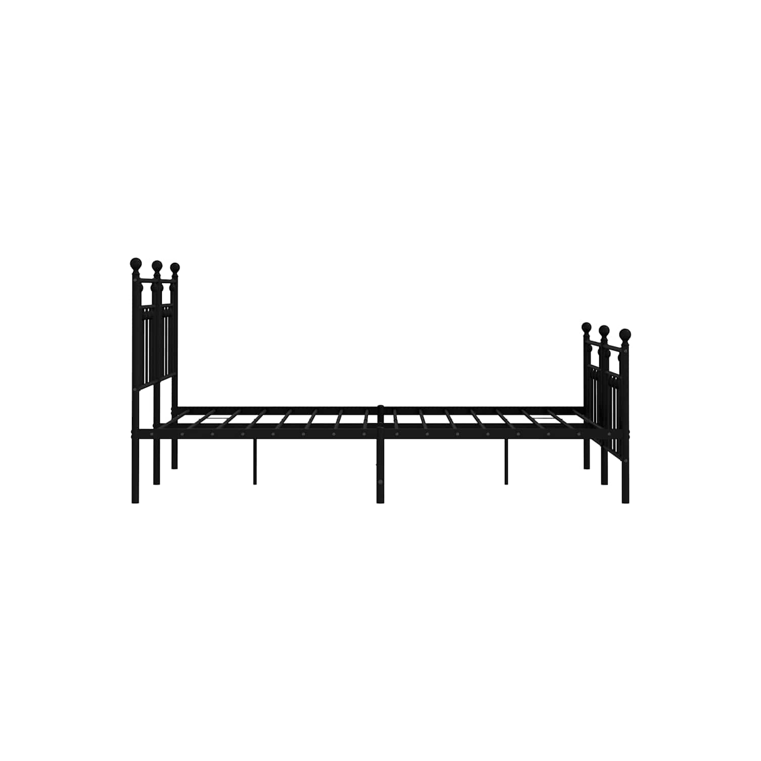 vidaXL 12" Black Queen Metal Bed Frame with Headboard & Footboard No Mattress