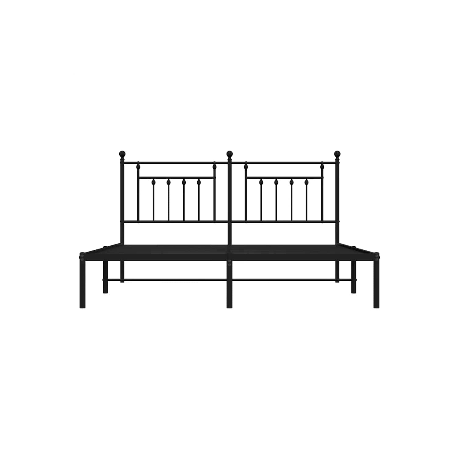 vidaXL 12" Black California King Metal Bed Frame with Headboard No Mattress