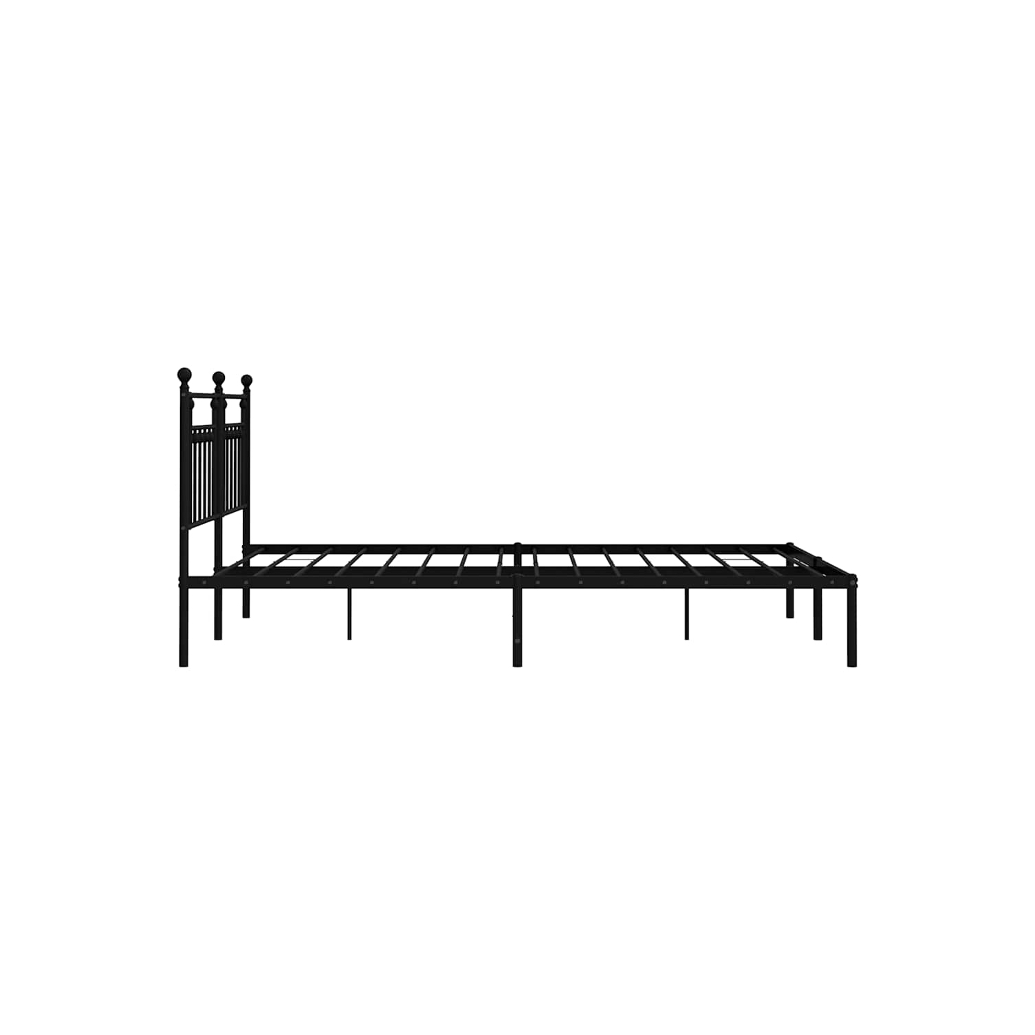 vidaXL 12" Black California King Metal Bed Frame with Headboard No Mattress
