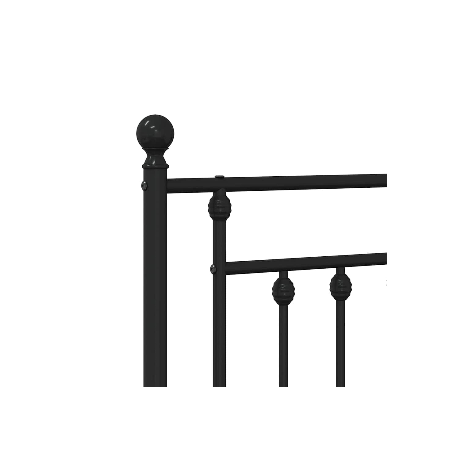 vidaXL 12" Black California King Metal Bed Frame with Headboard No Mattress