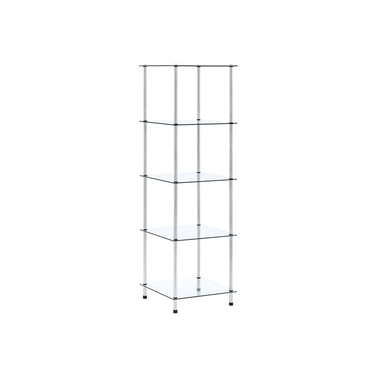 vidaXL 5-Tier Shelf Transparent 40x40x130 cm Tempered Glass