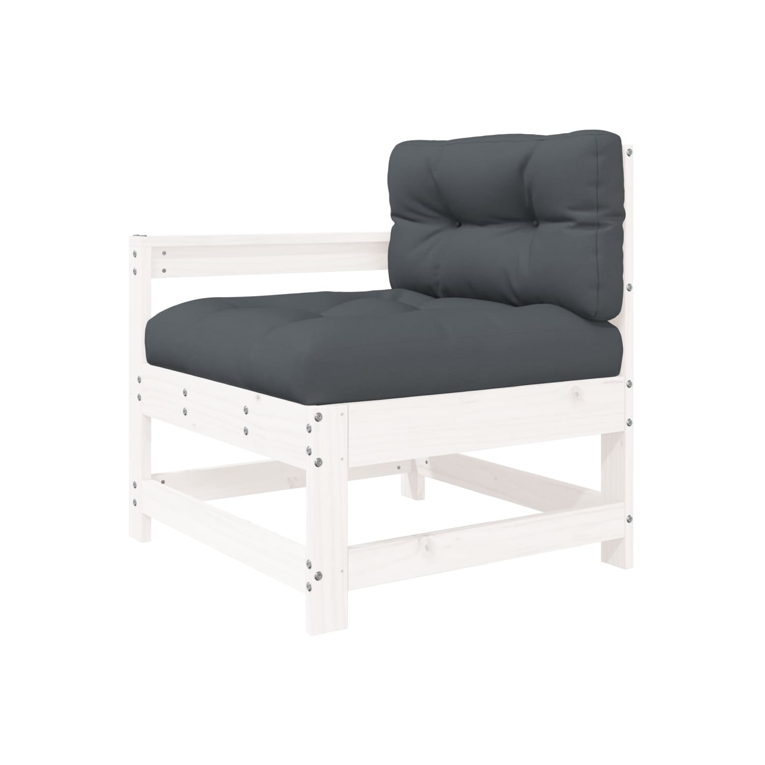 vidaXL 7 Piece Garden Lounge Set with Cushions White Solid Wood