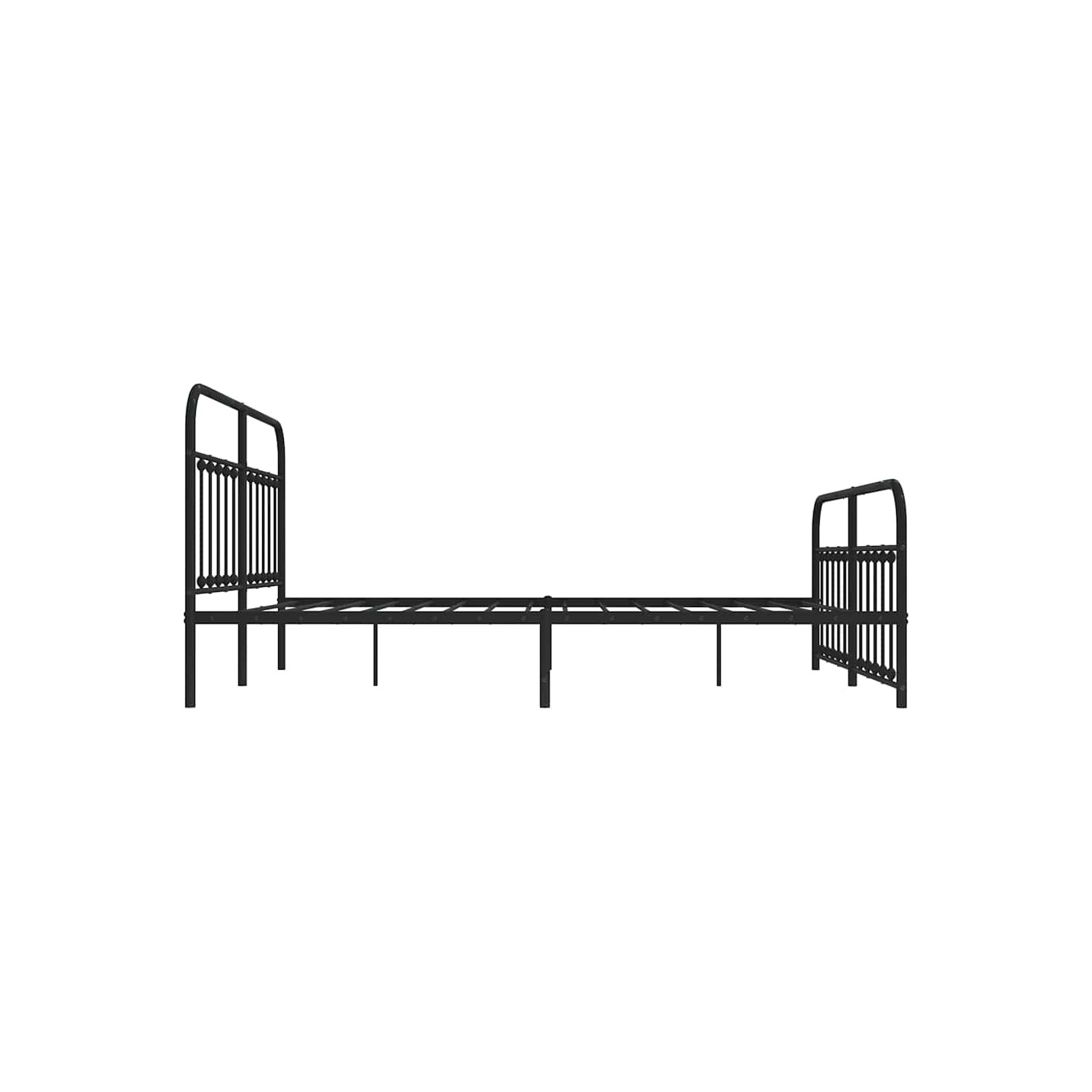 vidaXL Black California King Metal Bed Frame with Headboard & Slats, No Mattress, Easy Assembly