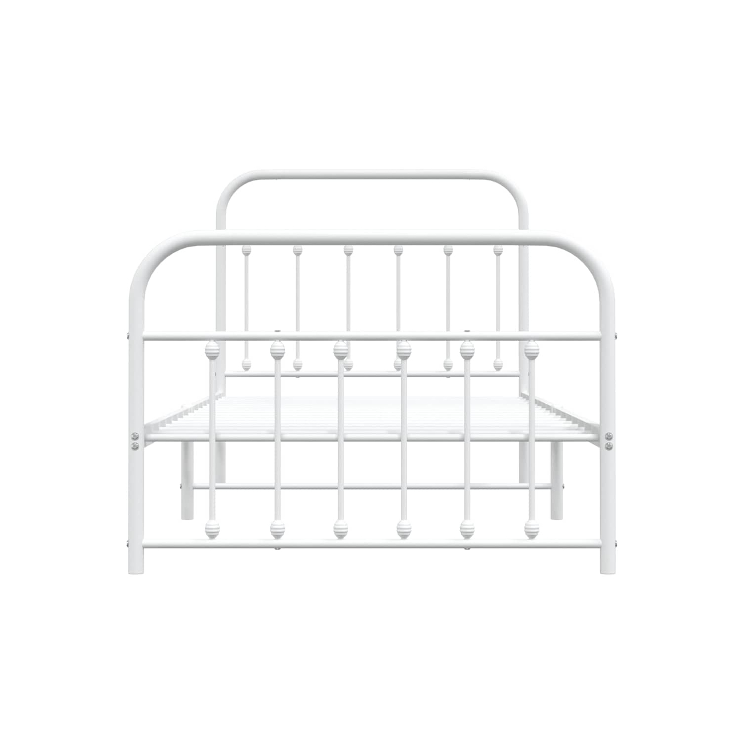 VidaXL – Cadre de lit simple en métal blanc avec tête de lit et lattes, sans matelas, assemblage facile