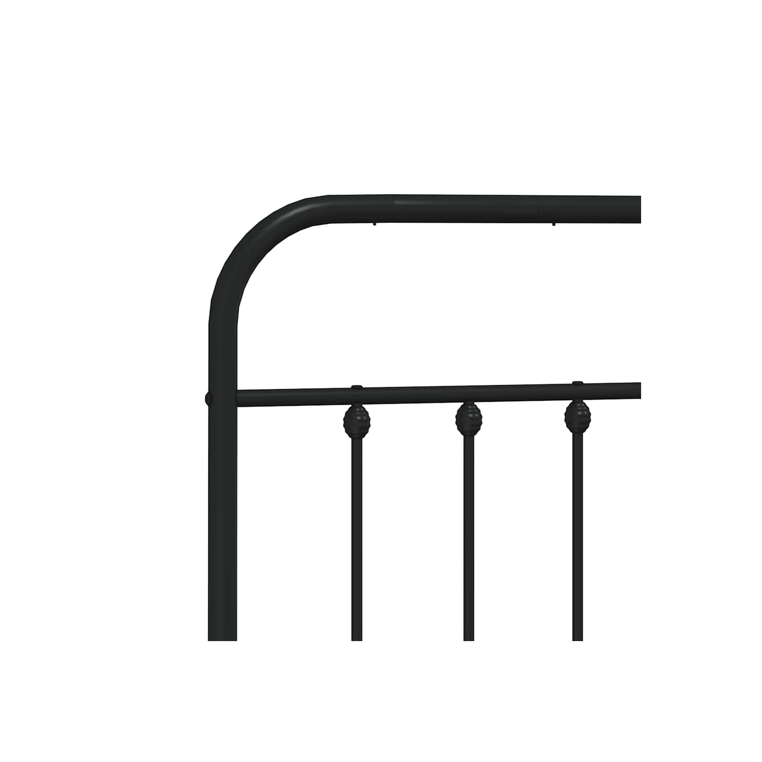 vidaXL Black Full Metal Bed Frame with Headboard & Slats, No Mattress, Easy Assembly