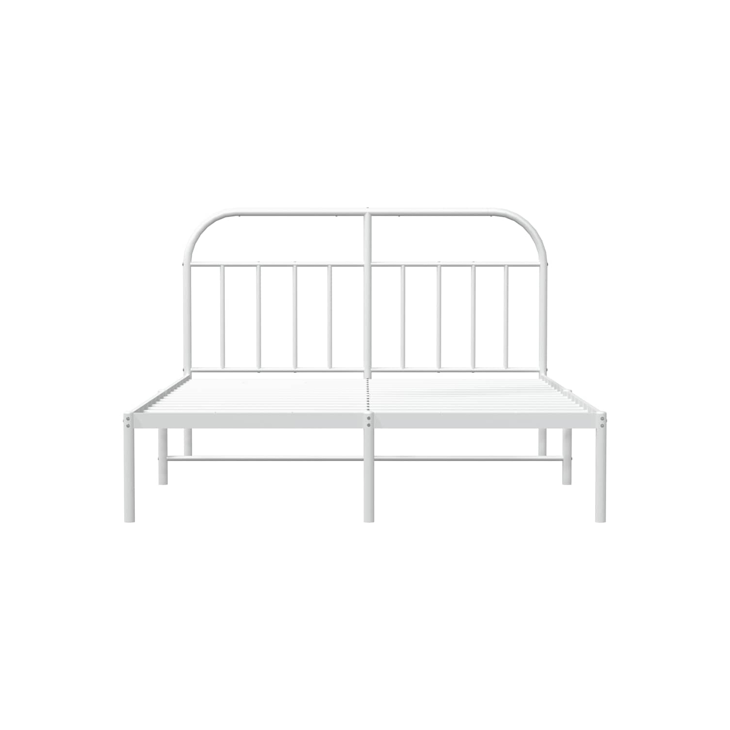 vidaXL 12" White Queen Metal Bed Frame with Headboard No Mattress