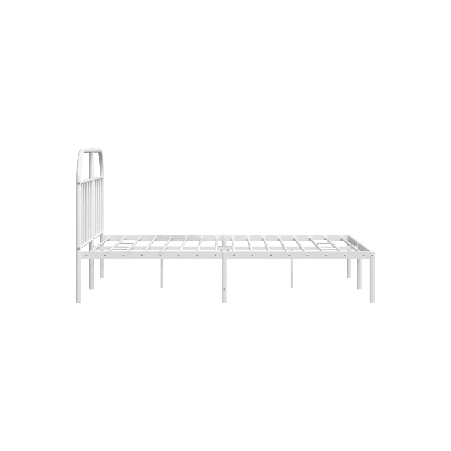 vidaXL 12" White Queen Metal Bed Frame with Headboard No Mattress