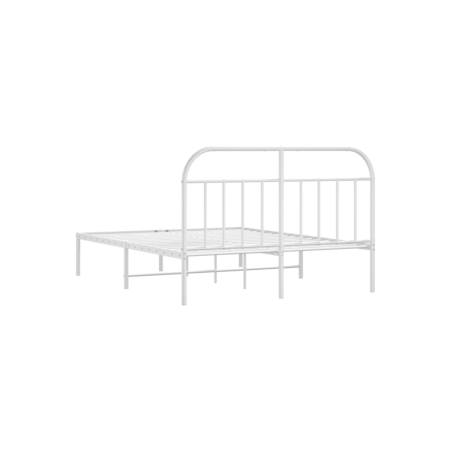 vidaXL 12" White Queen Metal Bed Frame with Headboard No Mattress