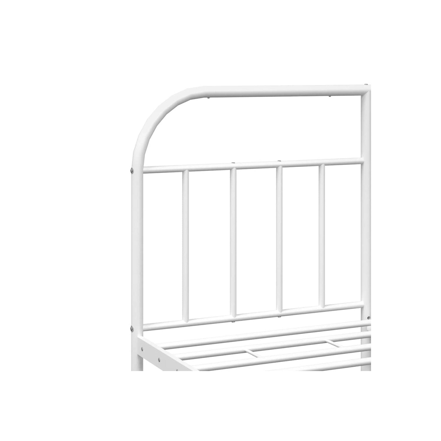 vidaXL 12" White Queen Metal Bed Frame with Headboard No Mattress