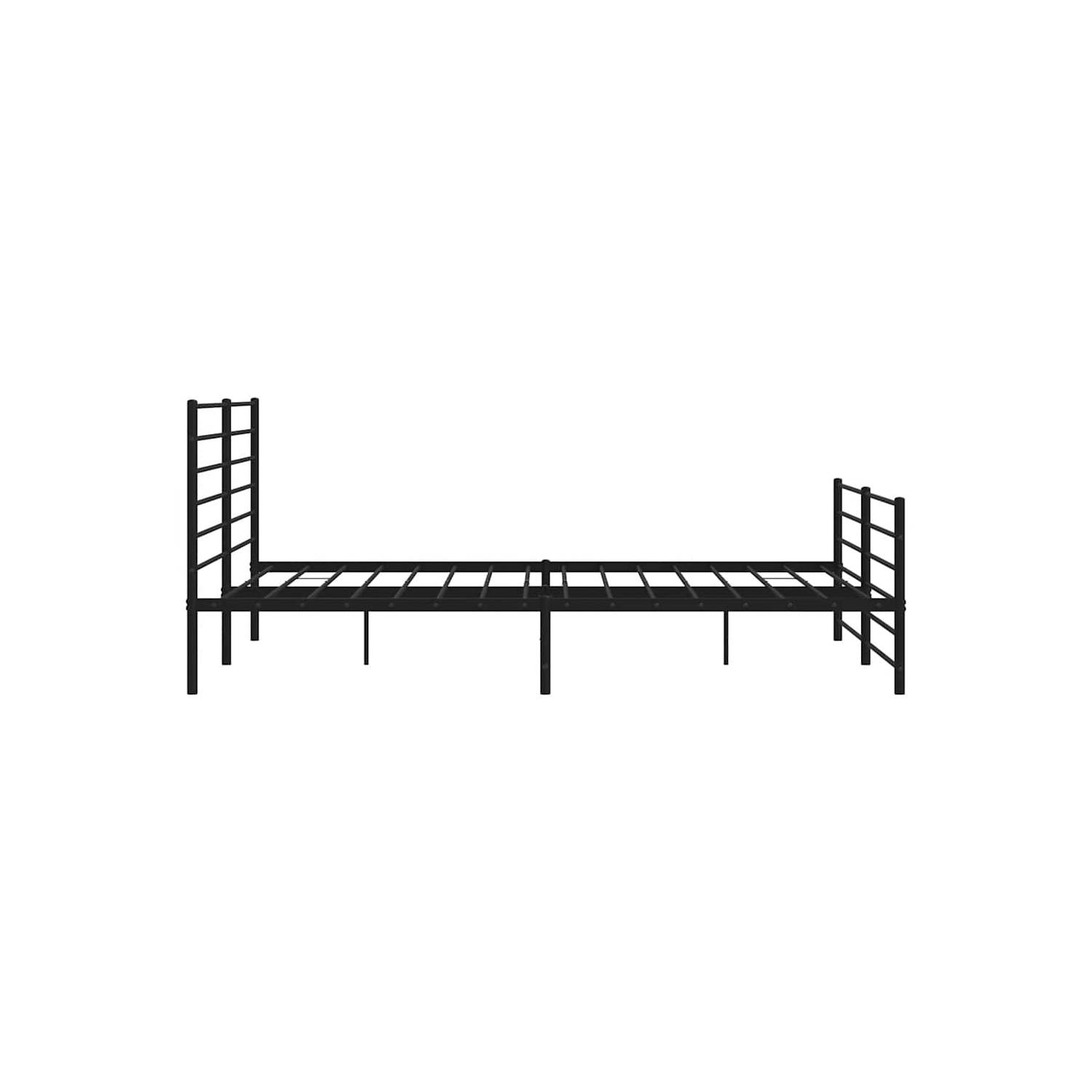 vidaXL Black King Metal Bed Frame with Headboard & Slats, No Mattress, Easy Assembly