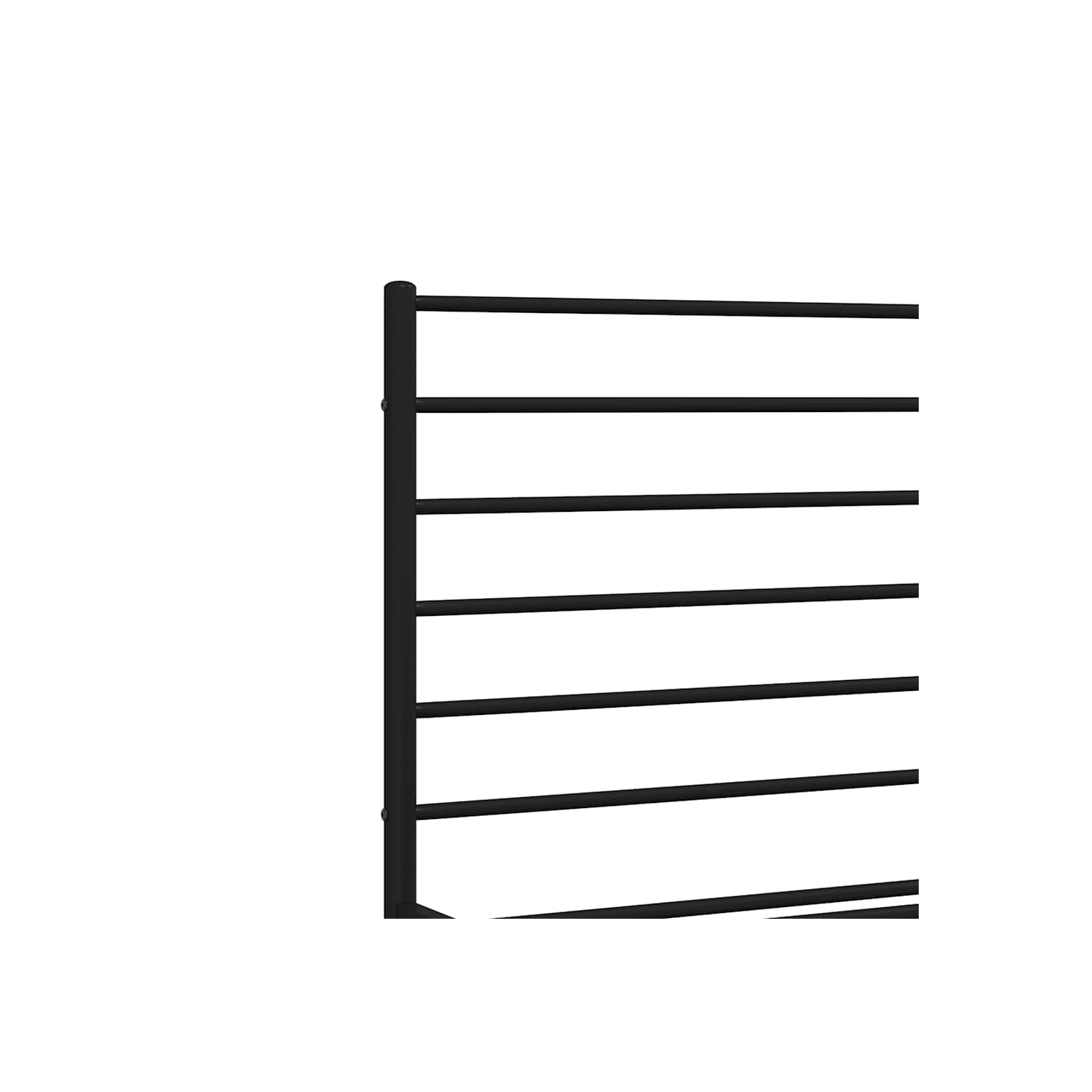 vidaXL Black King Metal Bed Frame with Headboard & Slats, No Mattress, Easy Assembly