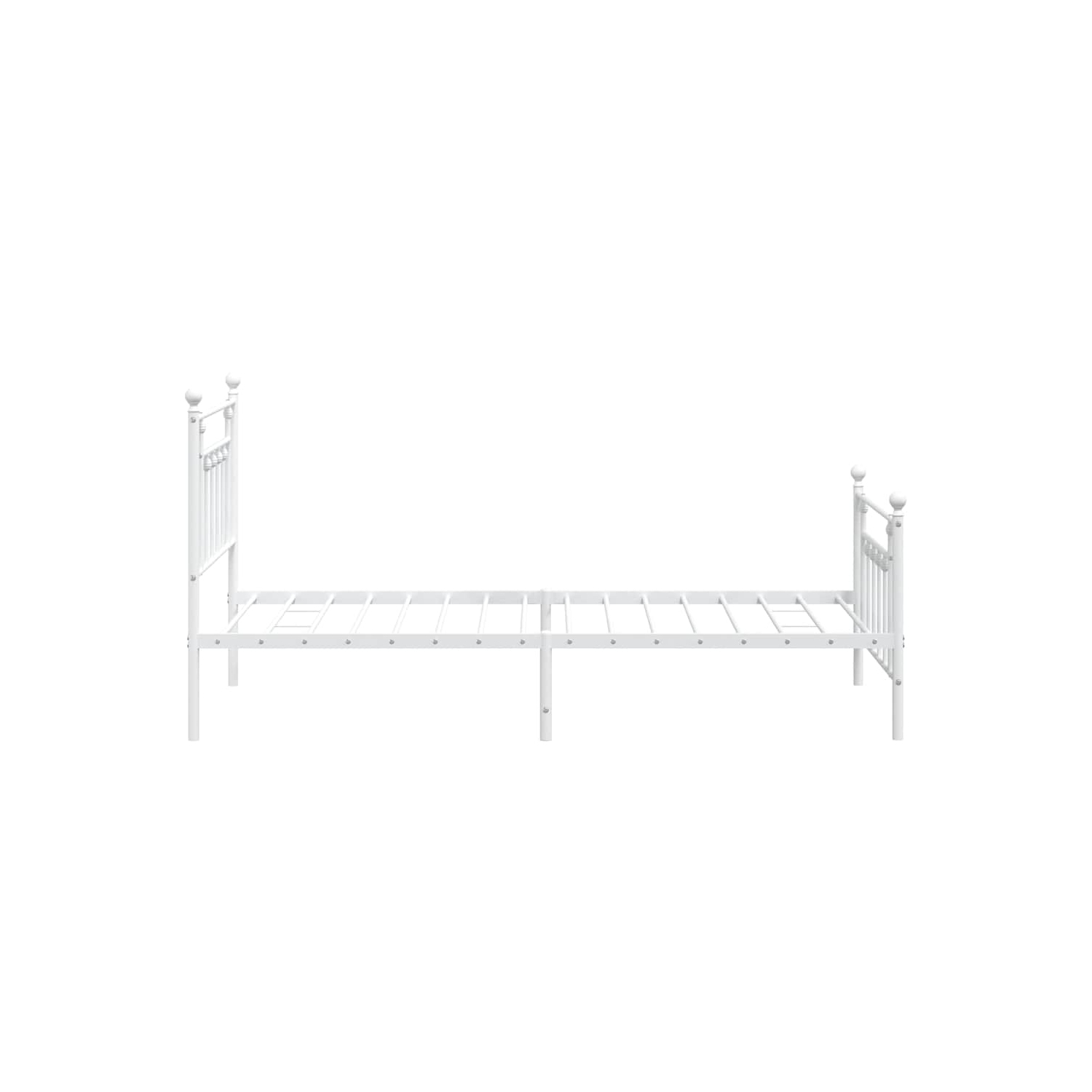 vidaXL 12" White Twin Metal Bed Frame with Headboard & Footboard No Mattress