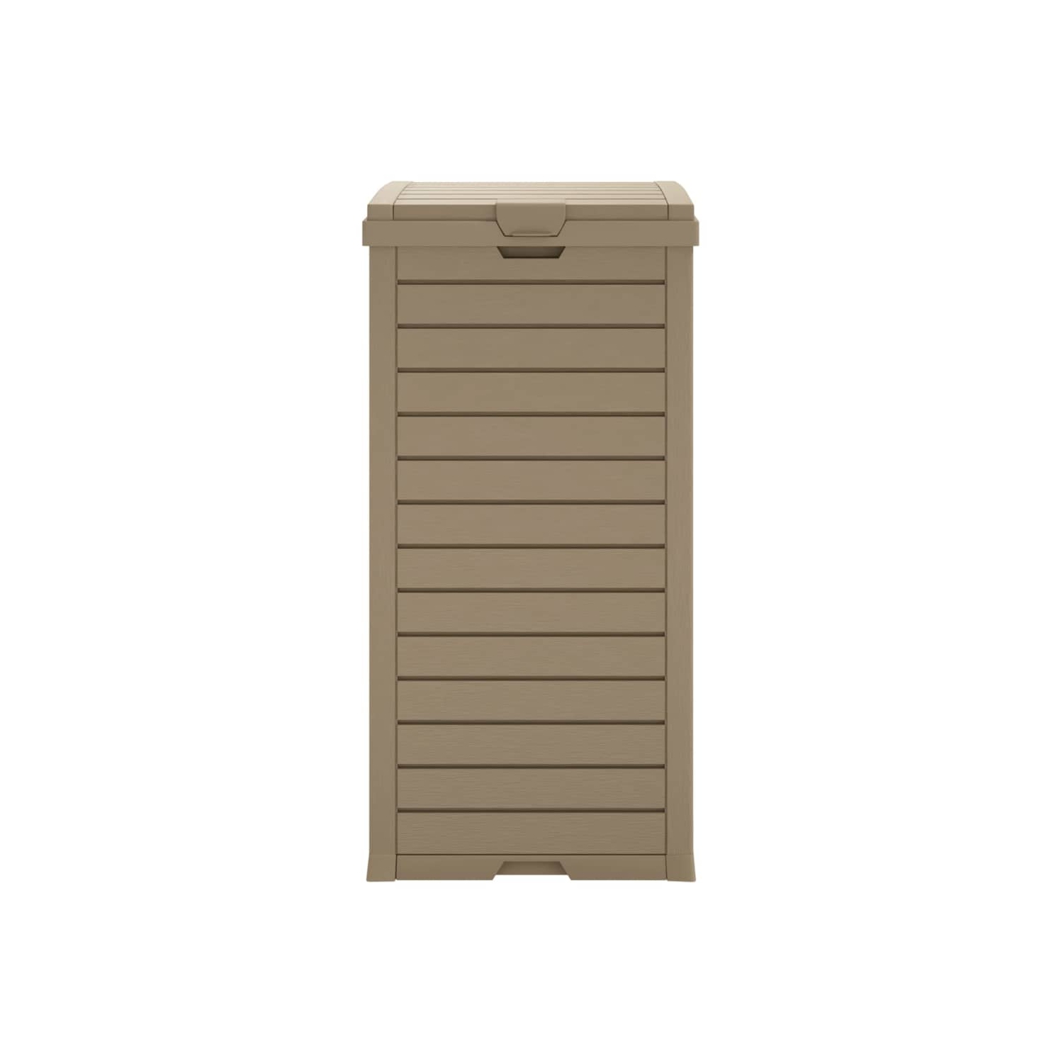 VidaXL bac à ordures d'extérieur brun clair 41x41x86&nbsp;cm polypropylène