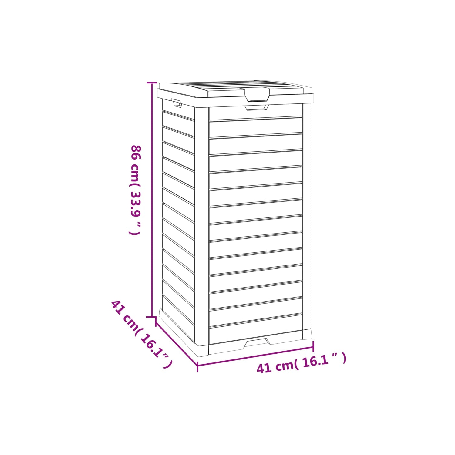 VidaXL bac à ordures d'extérieur brun clair 41x41x86&nbsp;cm polypropylène