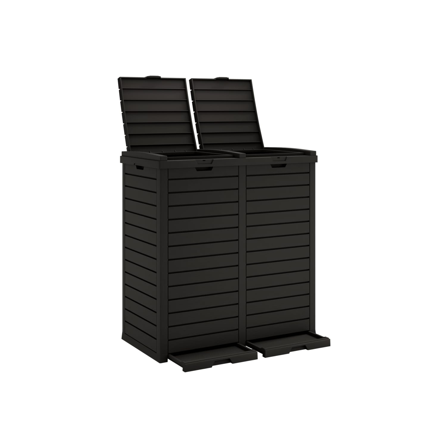 vidaXL Outdoor Garbage Bin Black 78x41x86 cm Polypropylene
