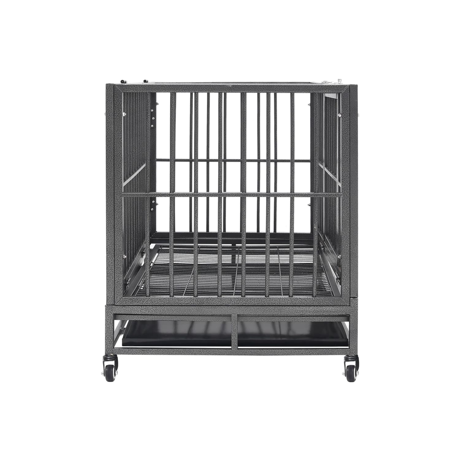 vidaXL Dog Cage with Wheels Steel 92x62x76 cm