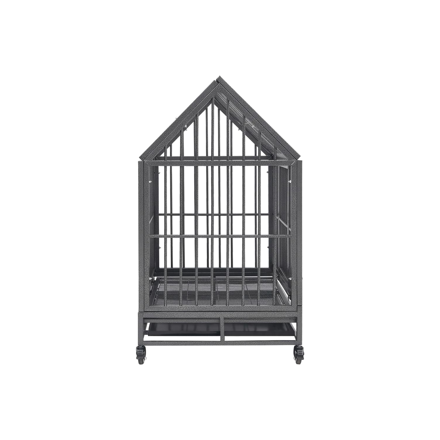 vidaXL Dog Cage with Wheels and Roof Steel 92x62x106 cm