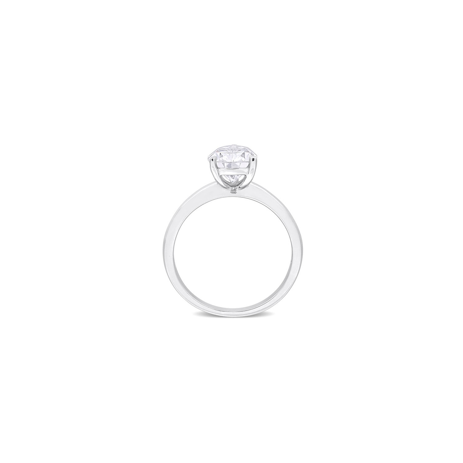 2.00 Carat Lab-Created Pear-Cut Moissanite Engagement Ring in Sterling Silver