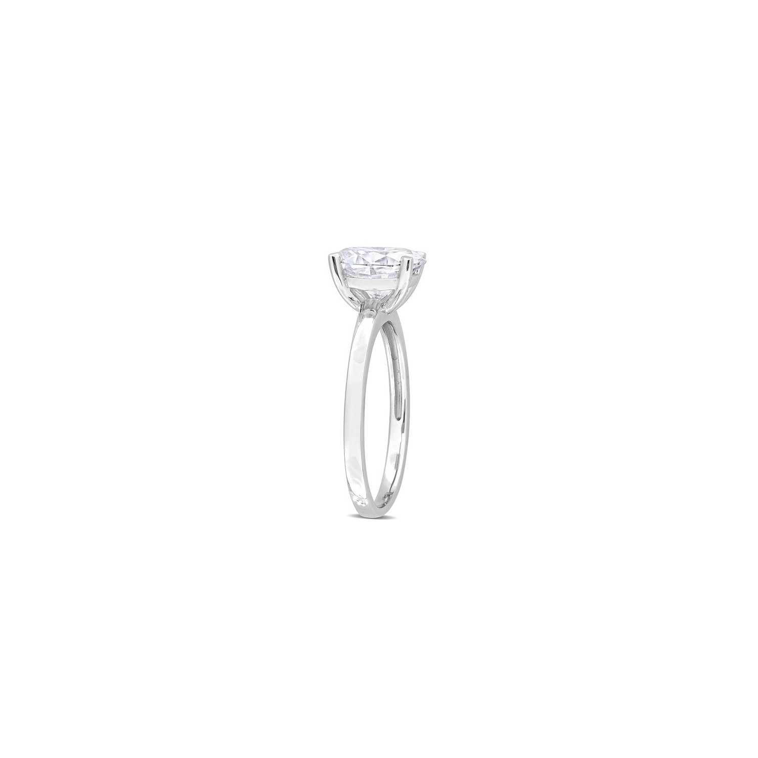 Bague de fiançailles en argent sterling avec moissanite solitaire ovale synthétique en laboratoire d'2,00&nbsp;carat