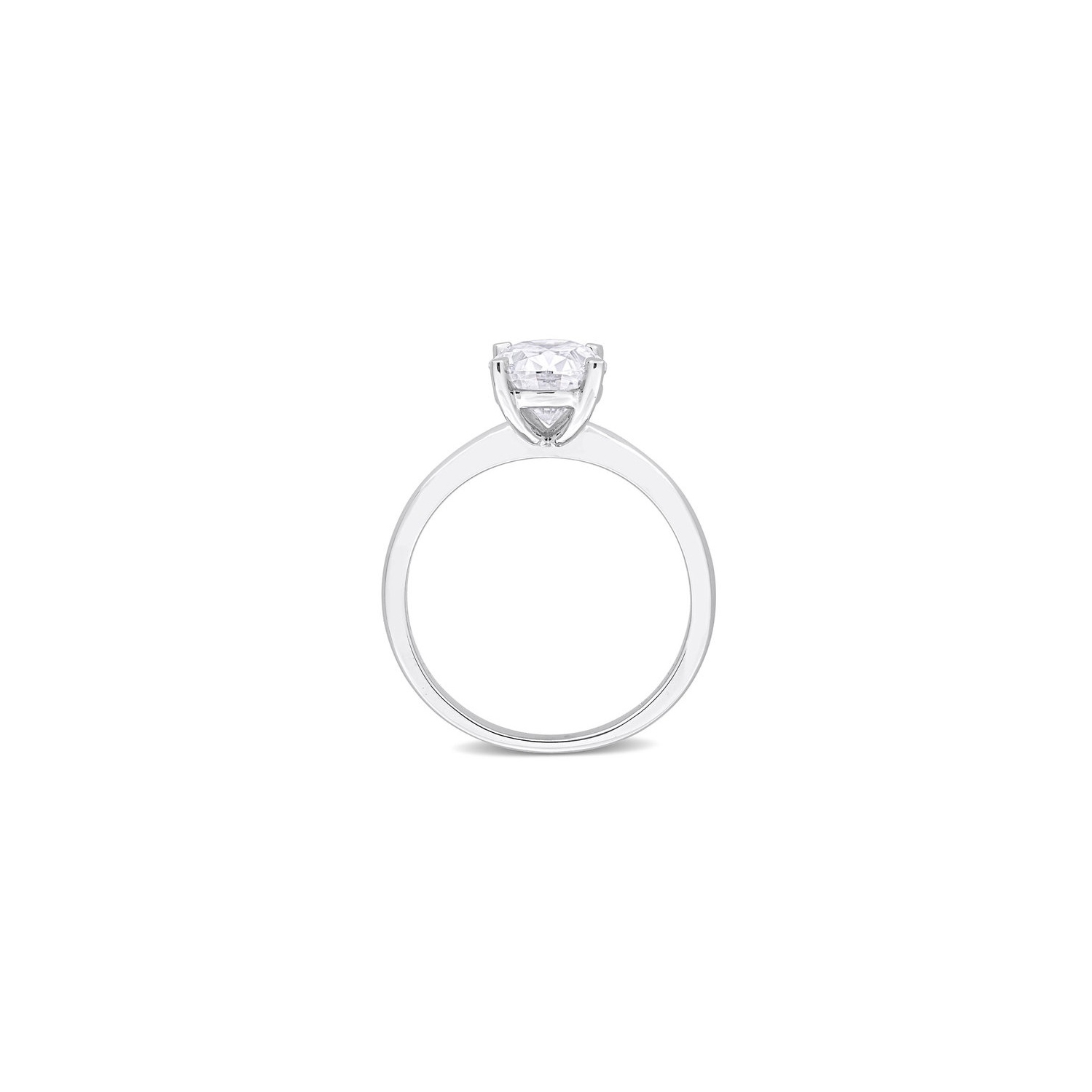 Bague de fiançailles en argent sterling avec moissanite solitaire ovale synthétique en laboratoire d'2,00&nbsp;carat