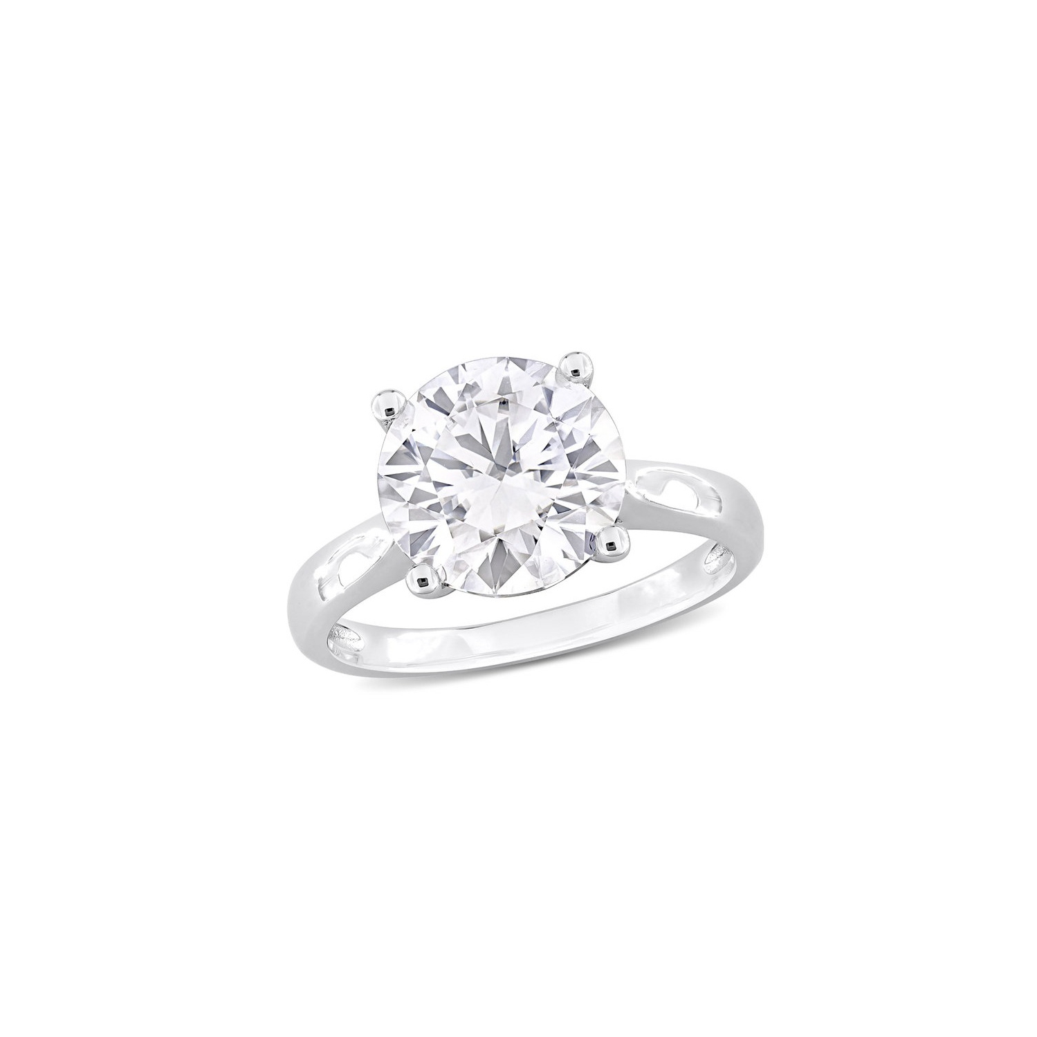 3.50 Carat Lab-Created Solitaire Moissanite Engagement Ring in Sterling Silver